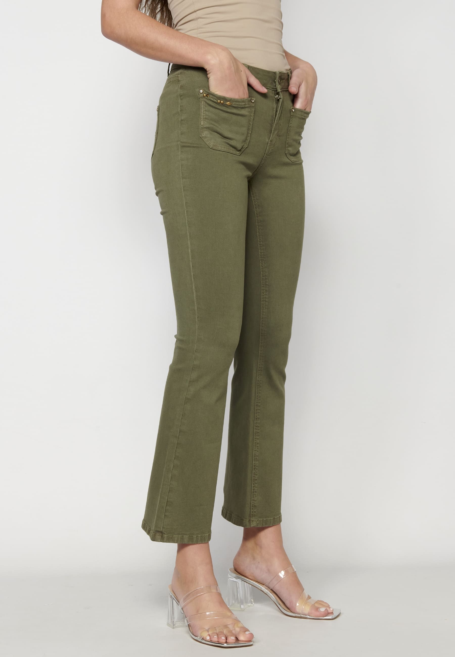 Pantalons acampanats amb sarja elàstica per a Dona