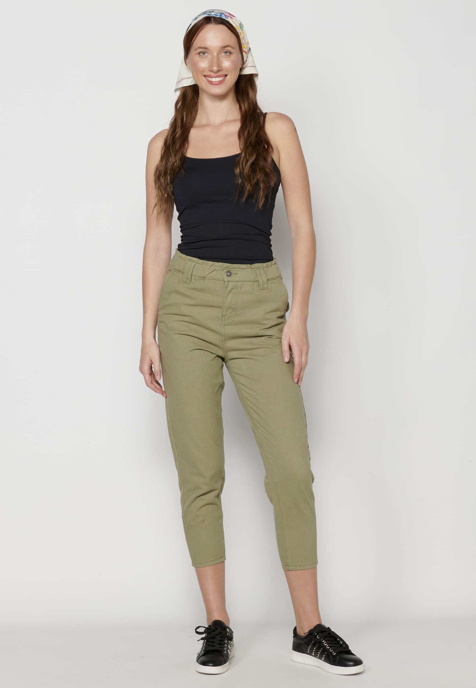 Long khaki jogging pants for Women