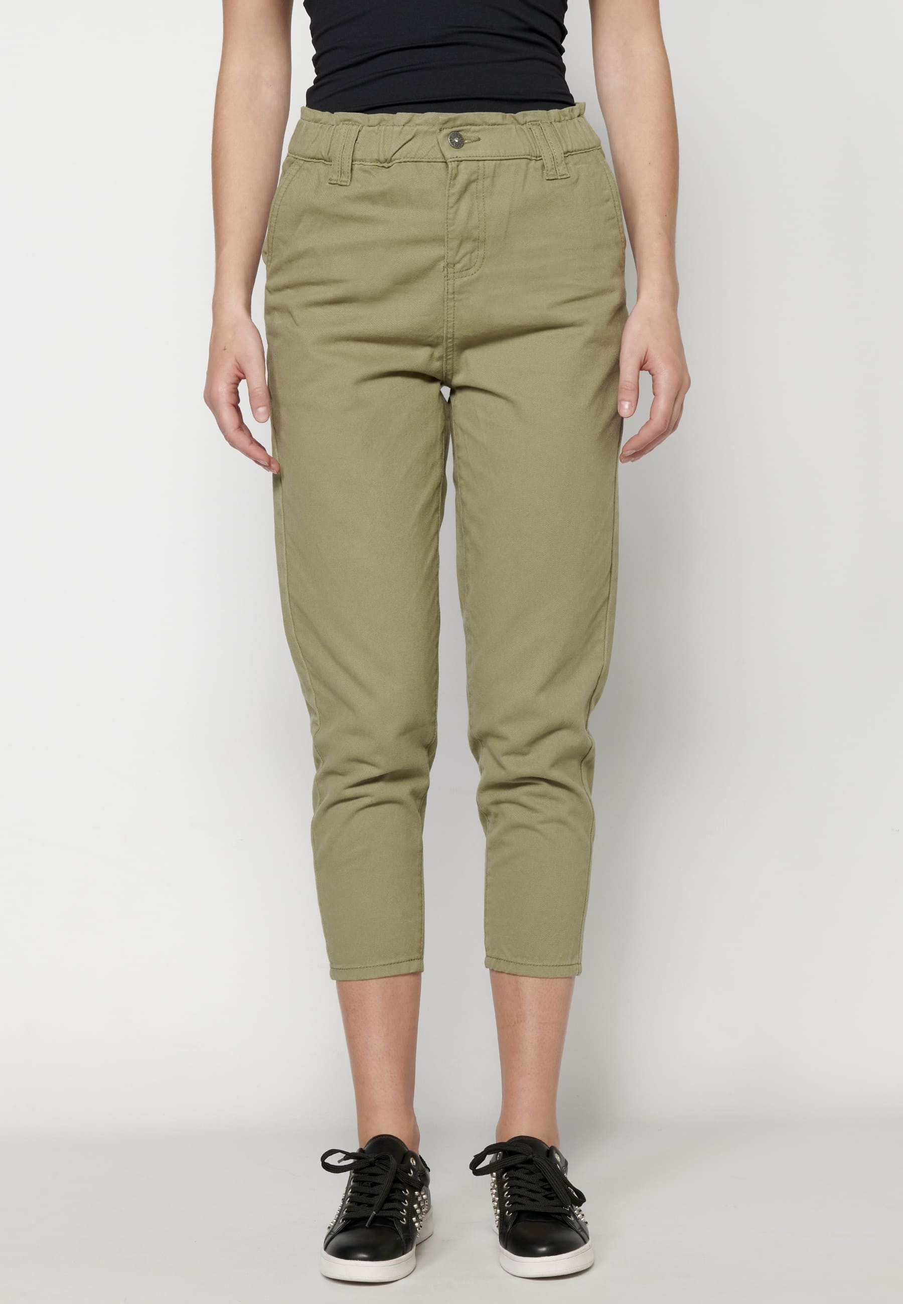 Long khaki jogging pants for Women