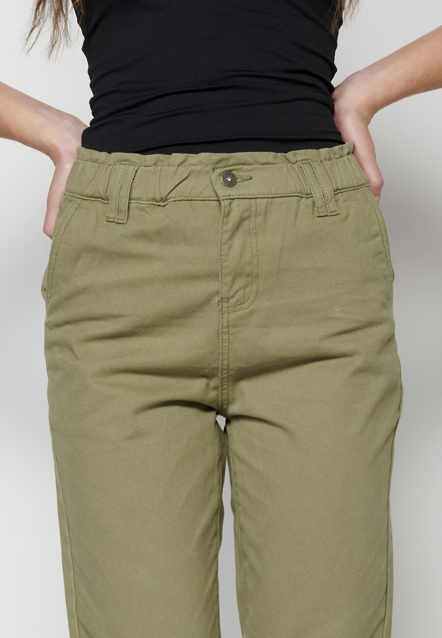 Long khaki jogging pants for Women 7