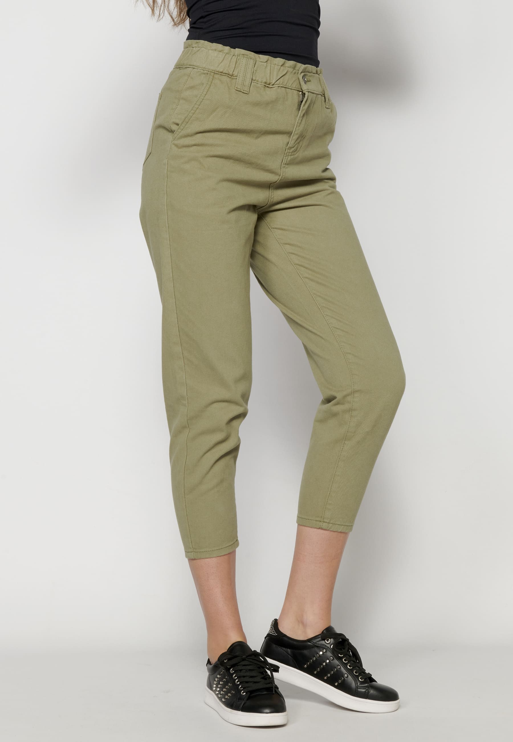 Long khaki jogging pants for Women