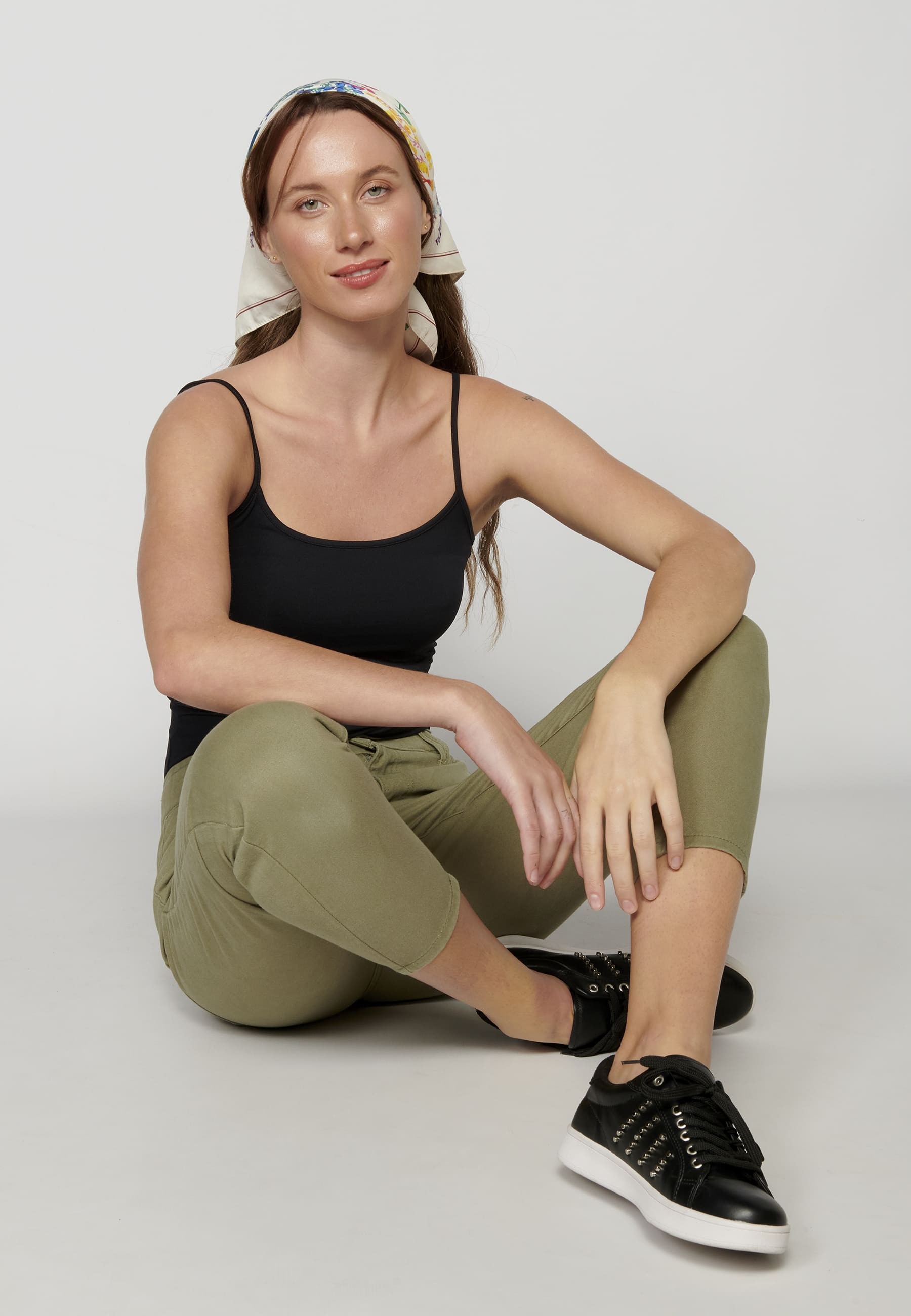 Long khaki jogging pants for Women