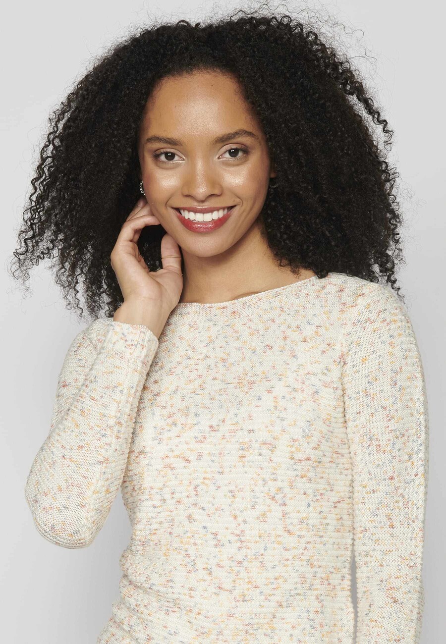 Jersei de punt acrílic color Cru per a Dona 8