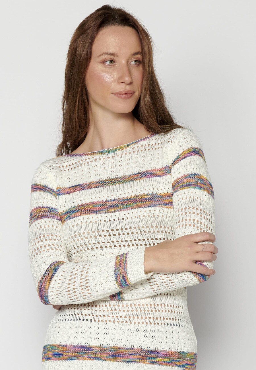 Knitted sweater with boat neck for Women 6