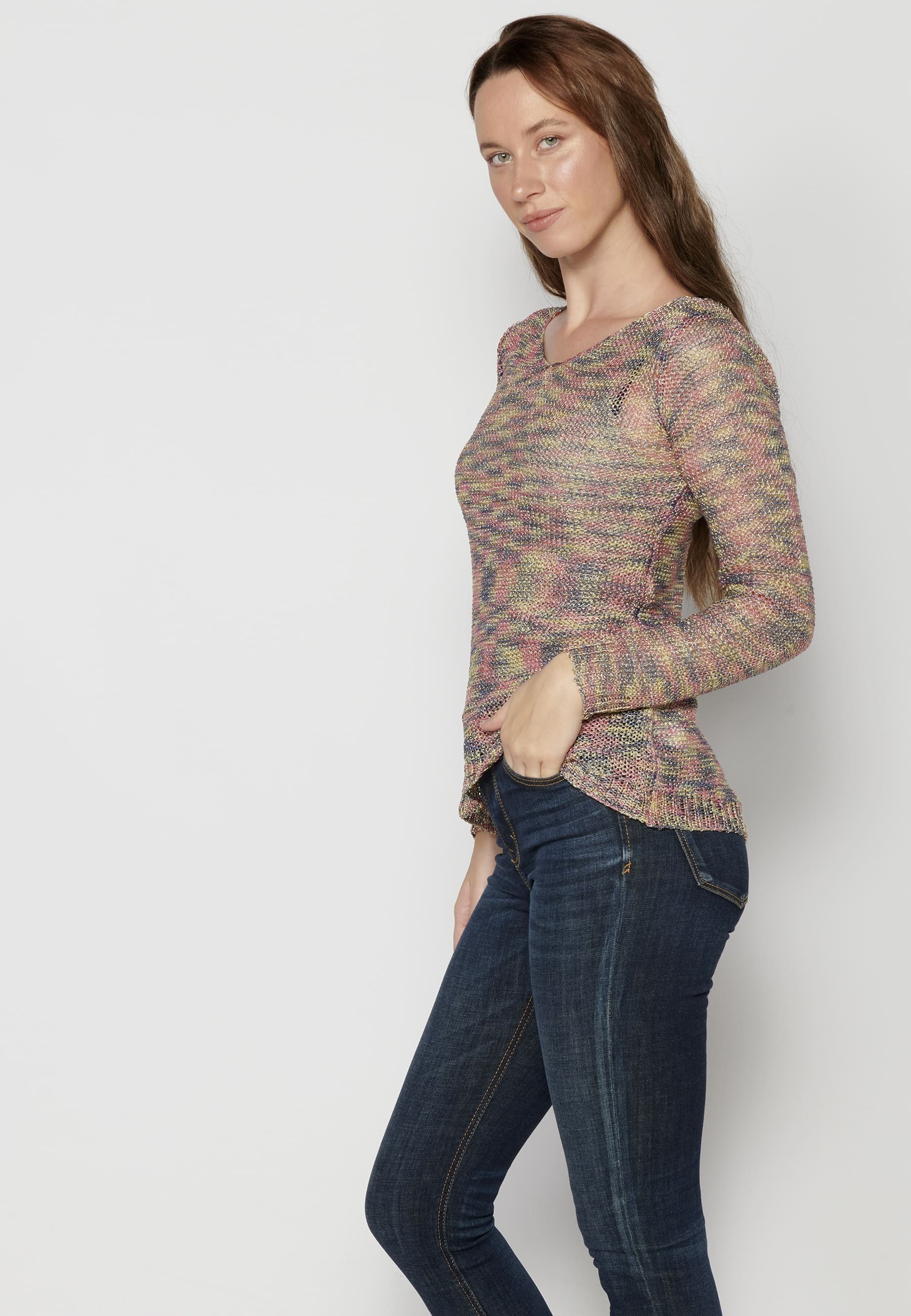 Fluid V-Neck Knitted Sweater for Women