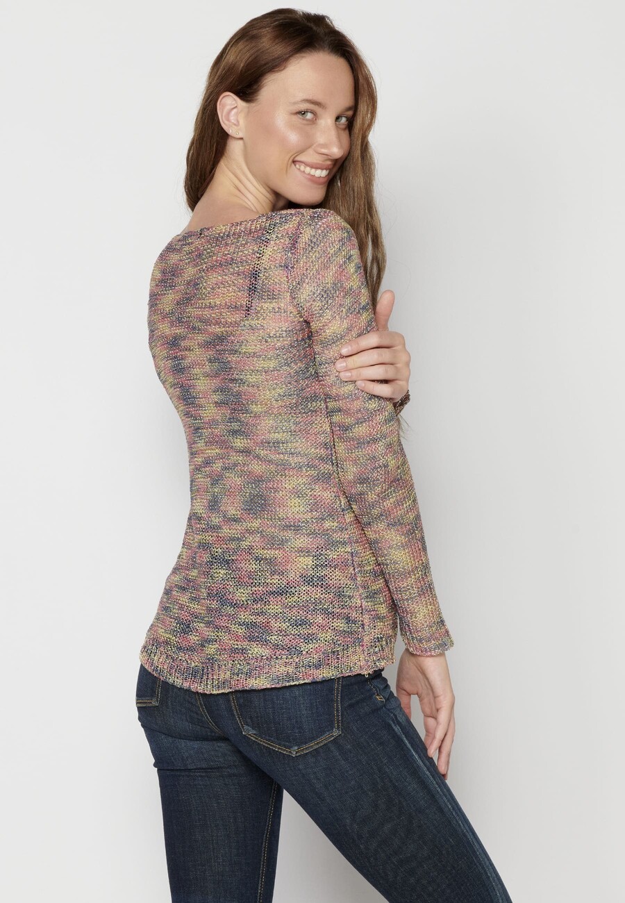 Fließender Strickpullover mit V-Ausschnitt für Damen 5