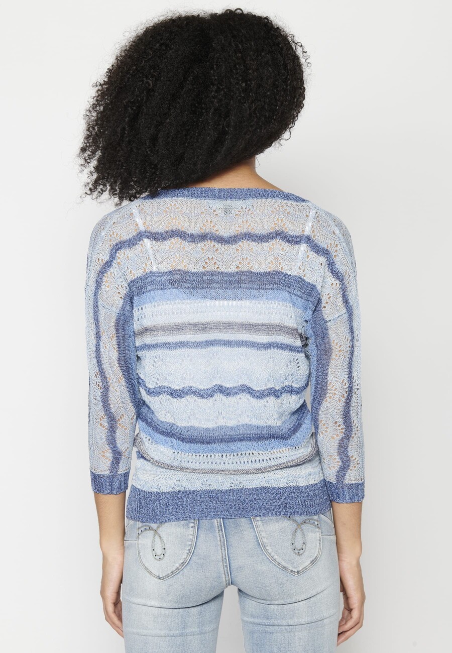 Knitted sweater with openwork for Woman 2