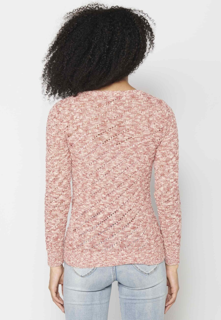 Coral acrylic knit sweater for Woman 5