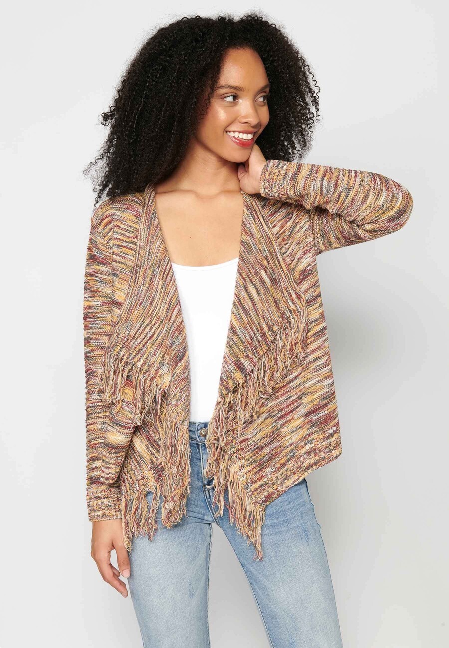 Veste en maille acrylique avec finitions frangées 6