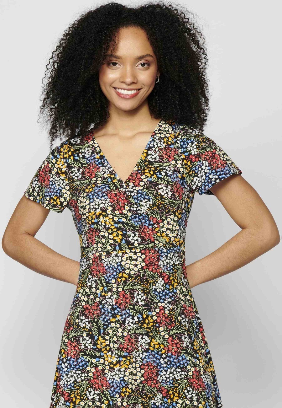 Vestit de màniga curta amb estampat floral color Multicolor per a Dona 4