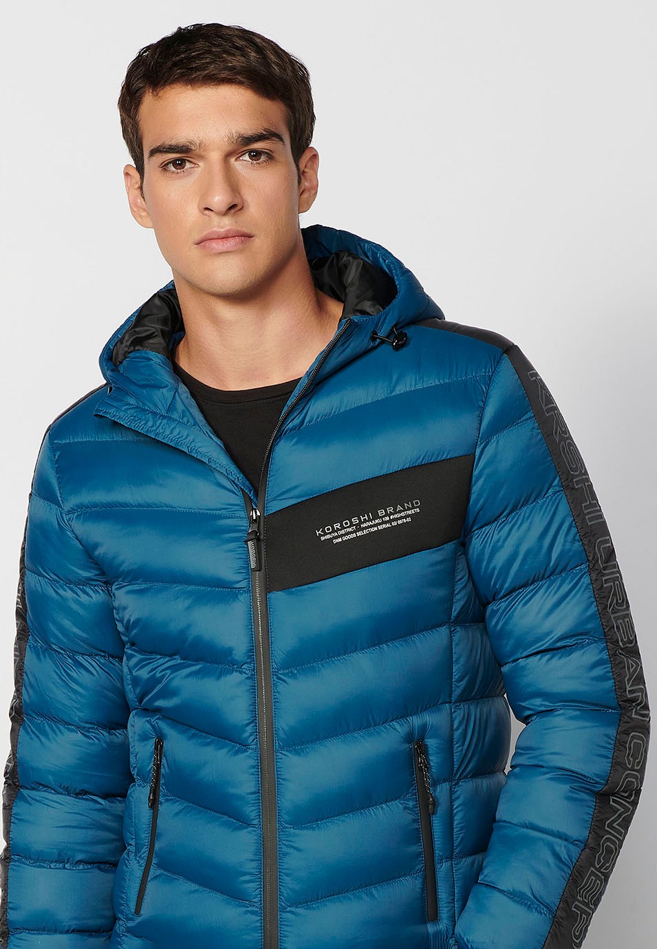 Koroshi Chaqueta acolchada cuello alto con capucha color Antracita para  Hombre, de color ANTRACITA, Talla XXL: : Moda