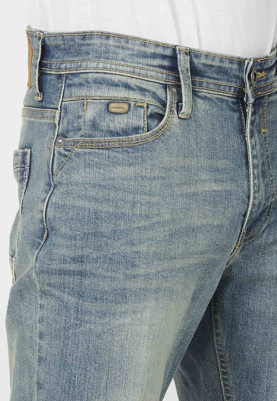 Pantalon long super skinny, à cinq poches, couleur gris usé pour Homme 6