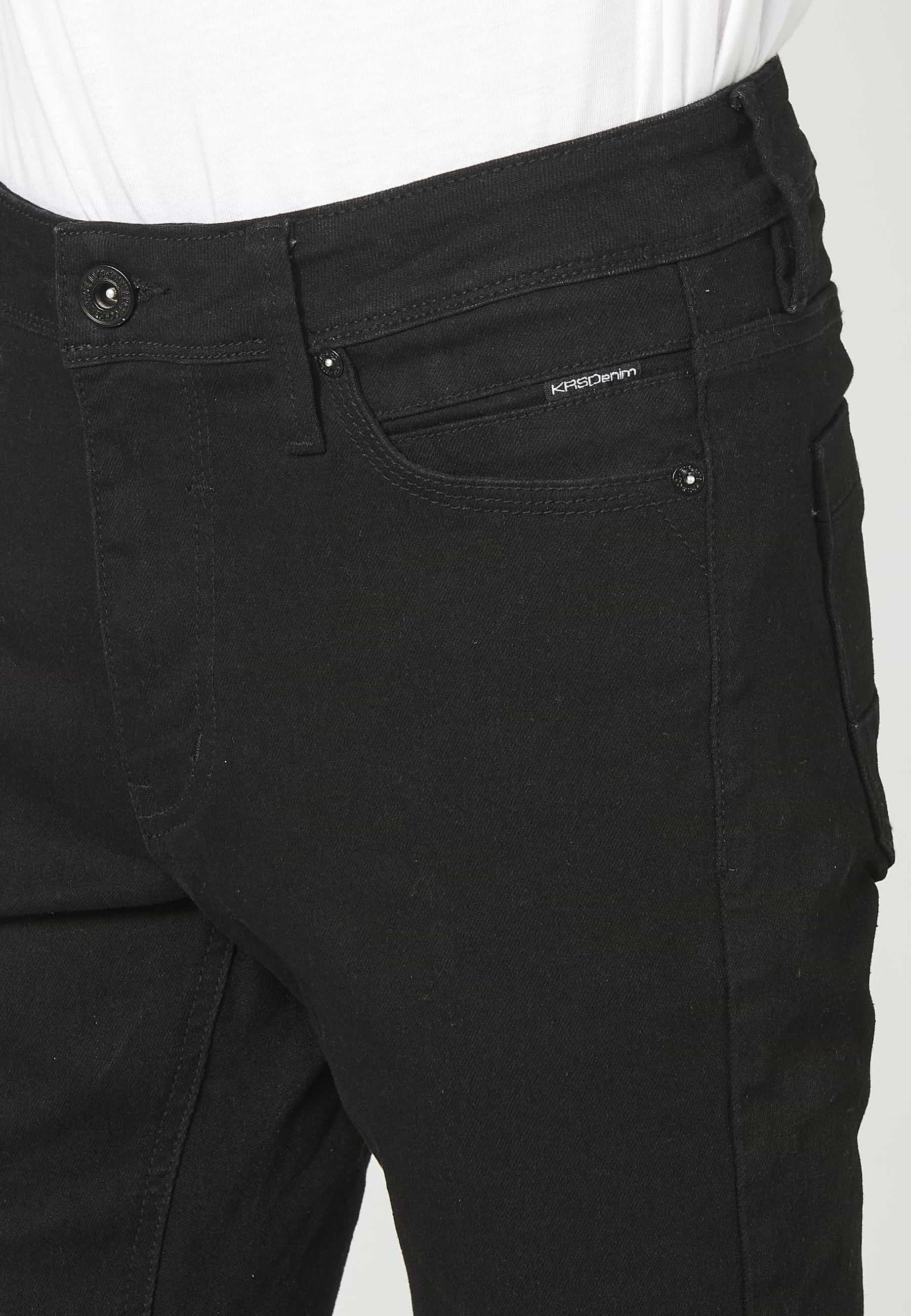 Lange Super-Skinny-Fit-Jeans mit fünf Taschen aus schwarzem Denim für Herren