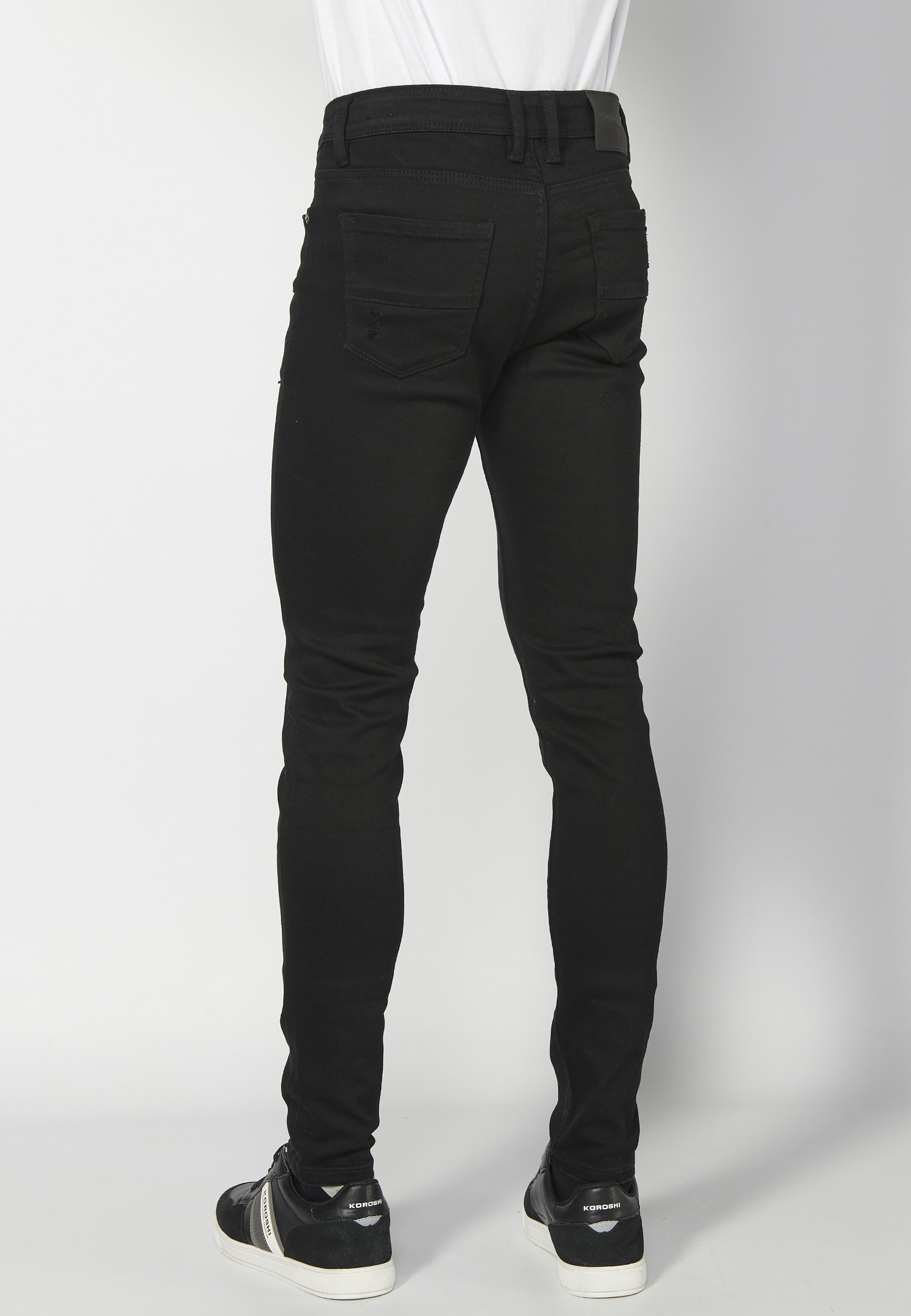 Pantalon long super skinny, avec cinq poches, Noir pour Homme 2
