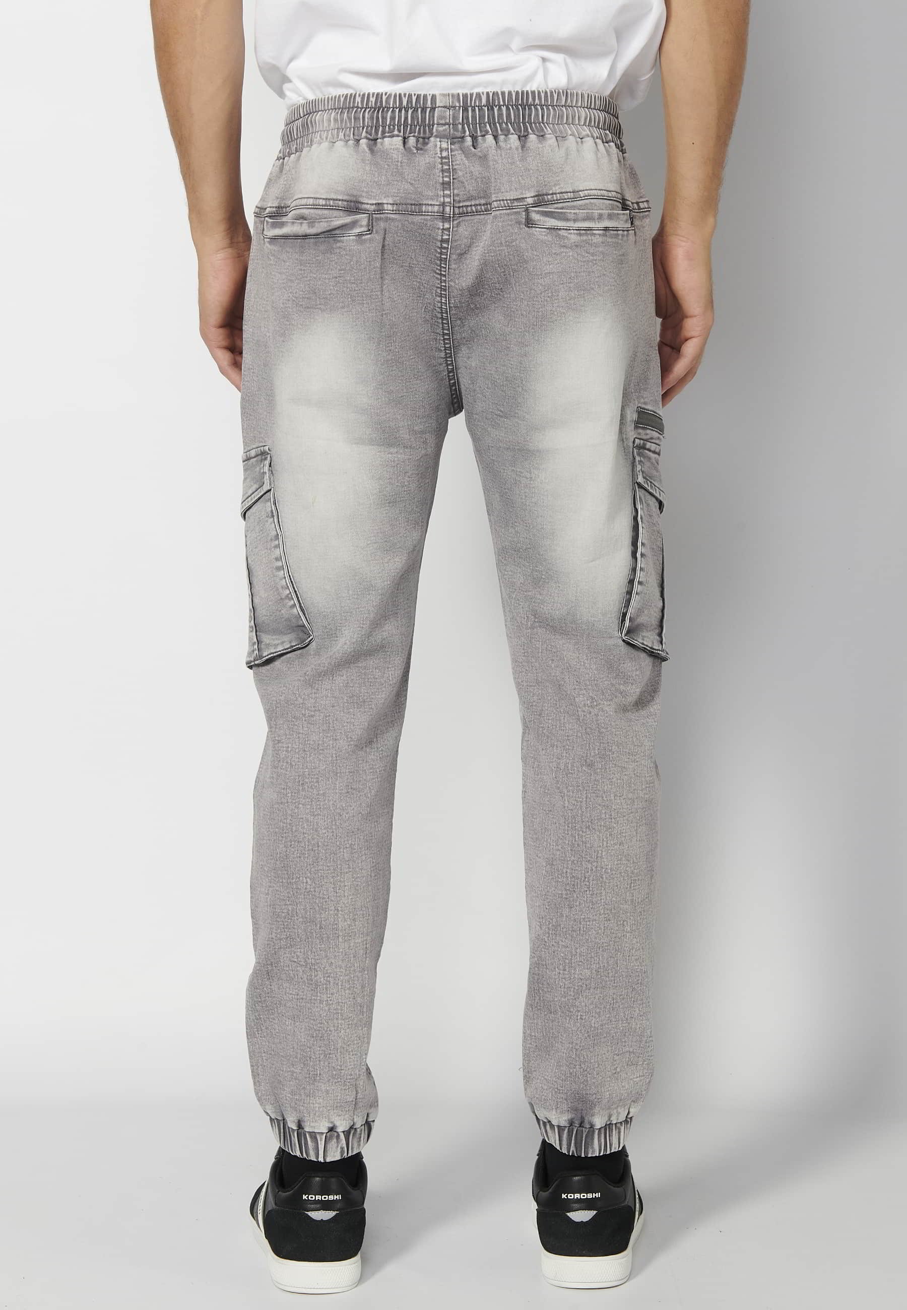 Long jogger pants with rubber finish with four pockets in Gray for Men 5