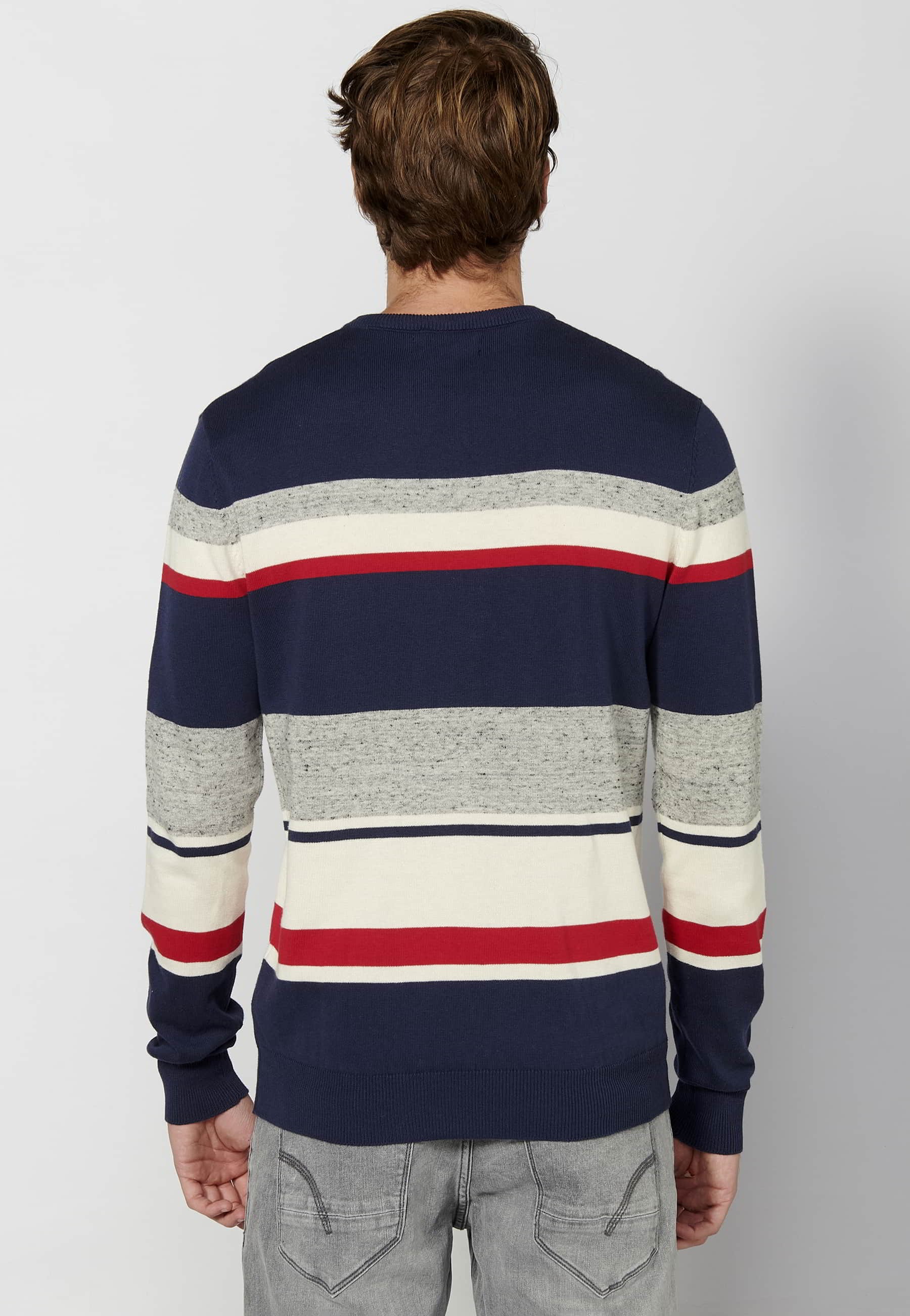 Jersei tricot de màniga llarga amb coll rodó color vermell per a home