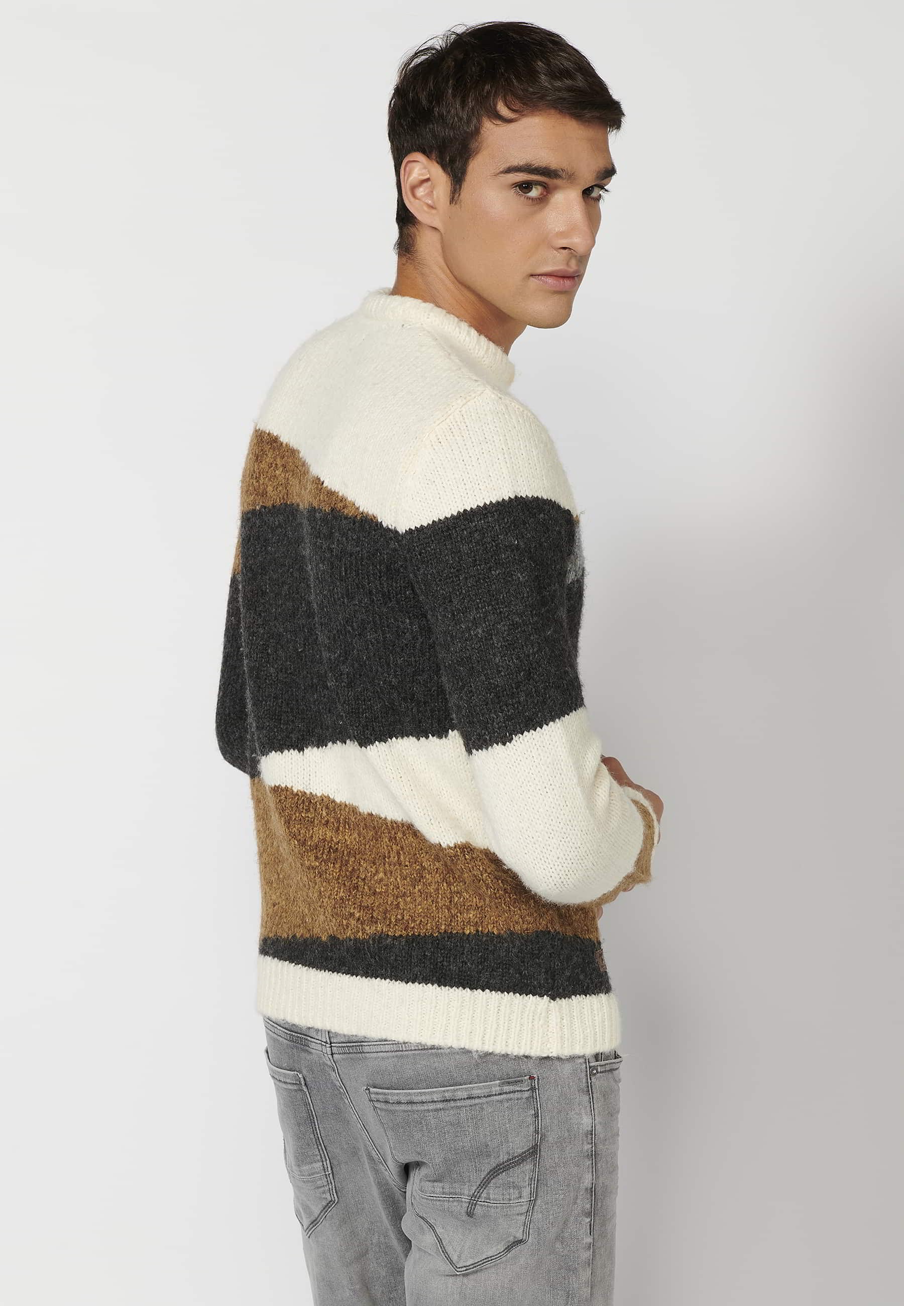 Jersei màniga llarga coll rodó a ratlles multicolor per a Home 6