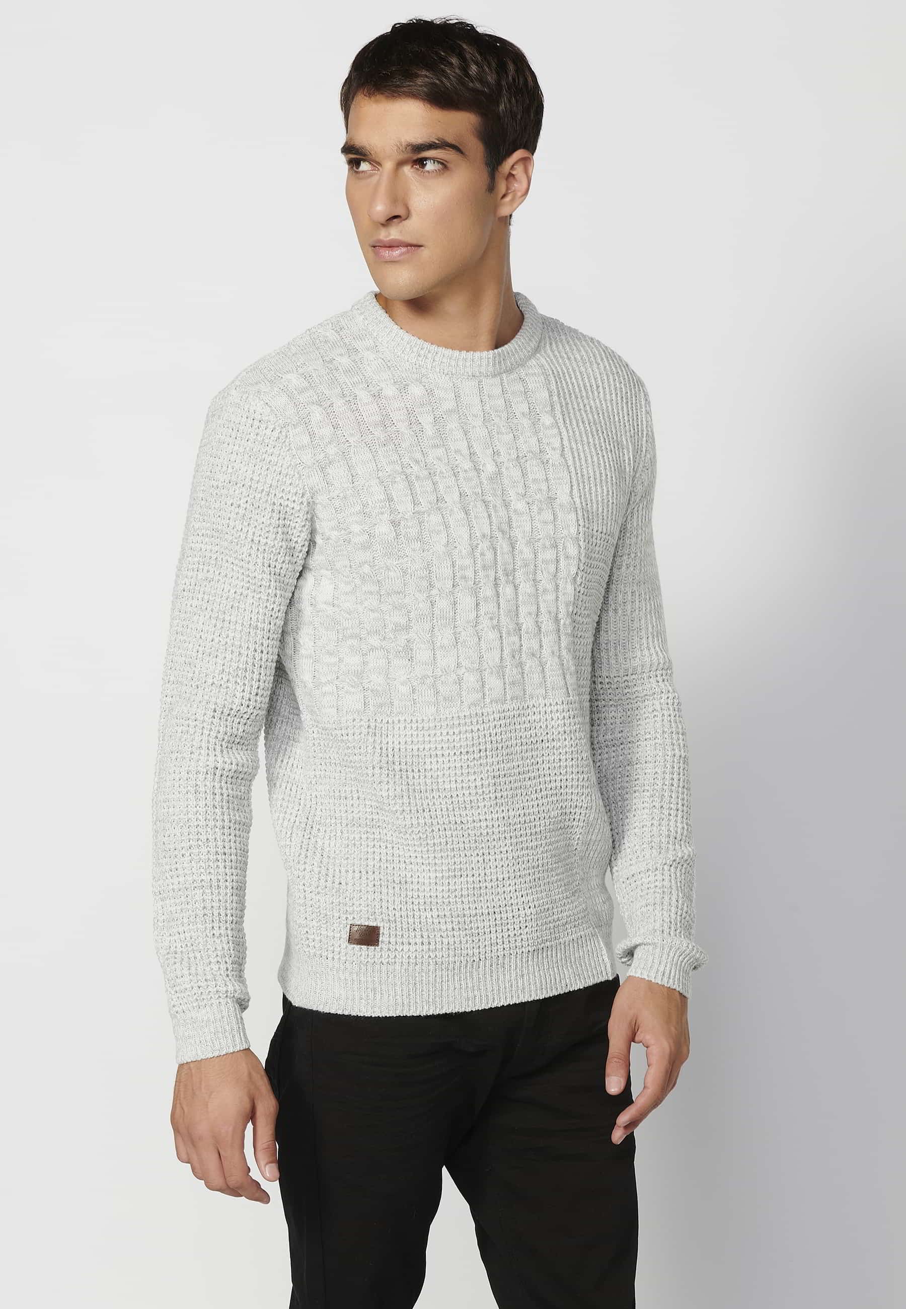 Koroshi Jersey de Punto Texturizado Color Crema para Hombre, de Color  Blanco, Talla L: : Moda