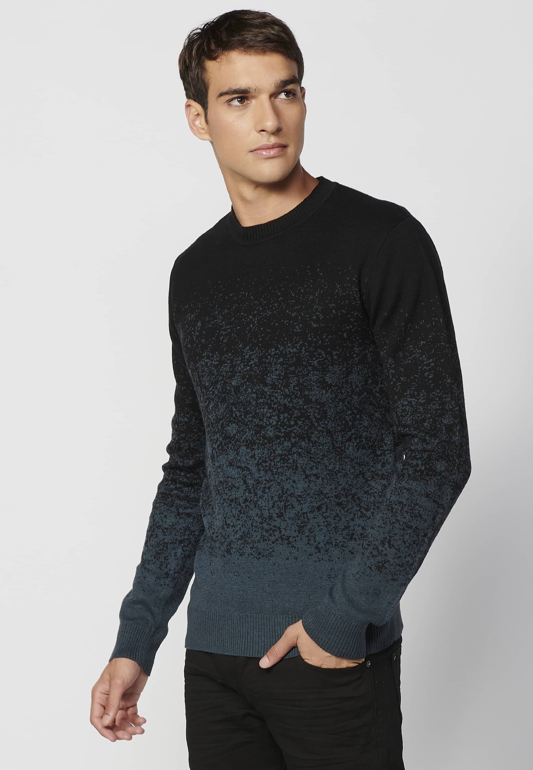 Jersei de punt, coll rodó color blau fosc per a Home