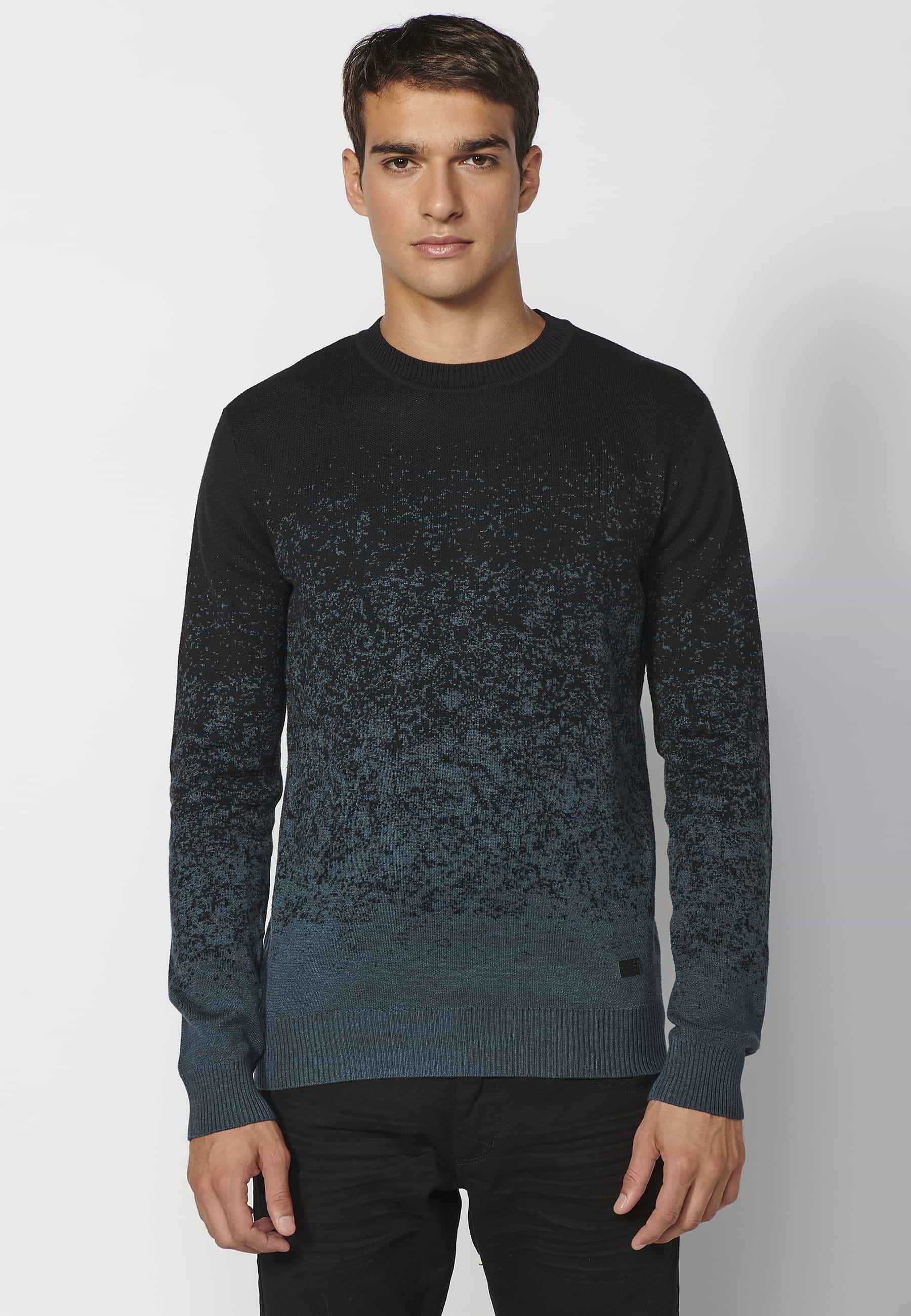 Jersei de punt, coll rodó color blau fosc per a Home