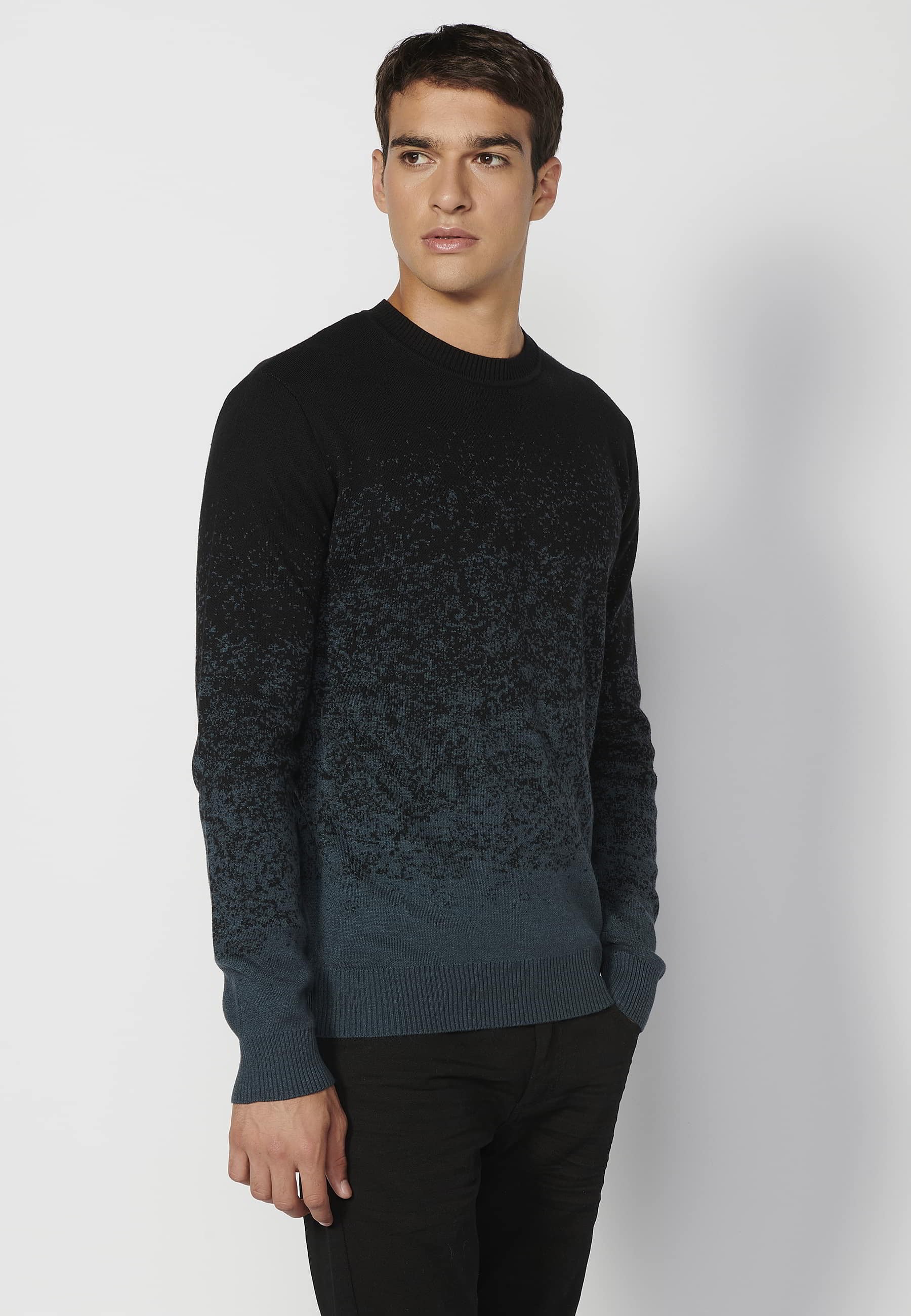 Jersei de punt, coll rodó color blau fosc per a Home