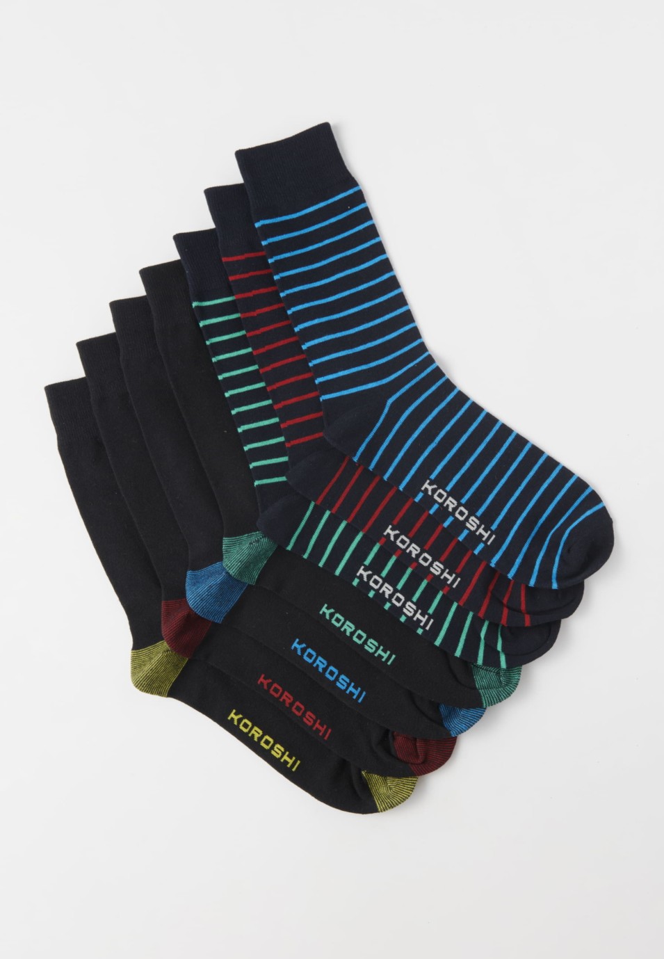 Pack de siete calcetines, uno para cada día de la semana, color multicolor para hombre | Ropa Casual