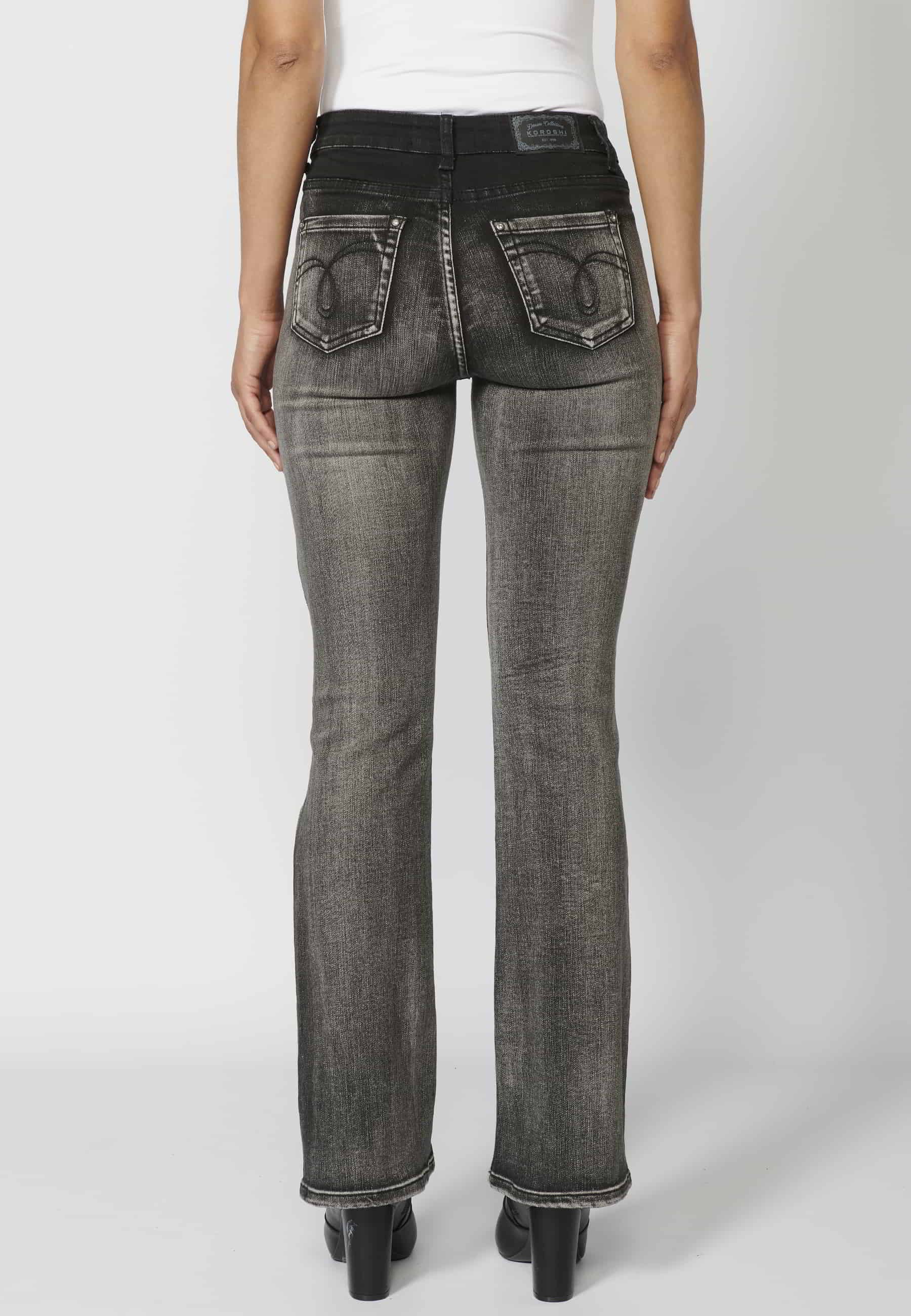 Lange, glockenförmige Hose in der Farbe Schwarz für Damen