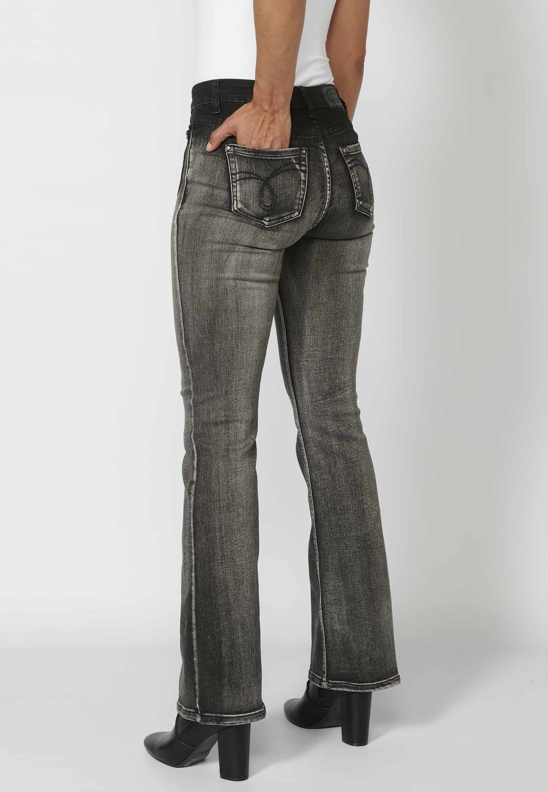 Lange, glockenförmige Hose in der Farbe Schwarz für Damen