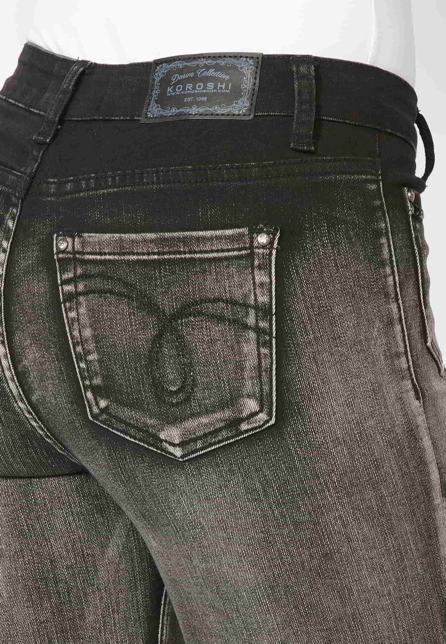 Lange, glockenförmige Hose in der Farbe Schwarz für Damen 8