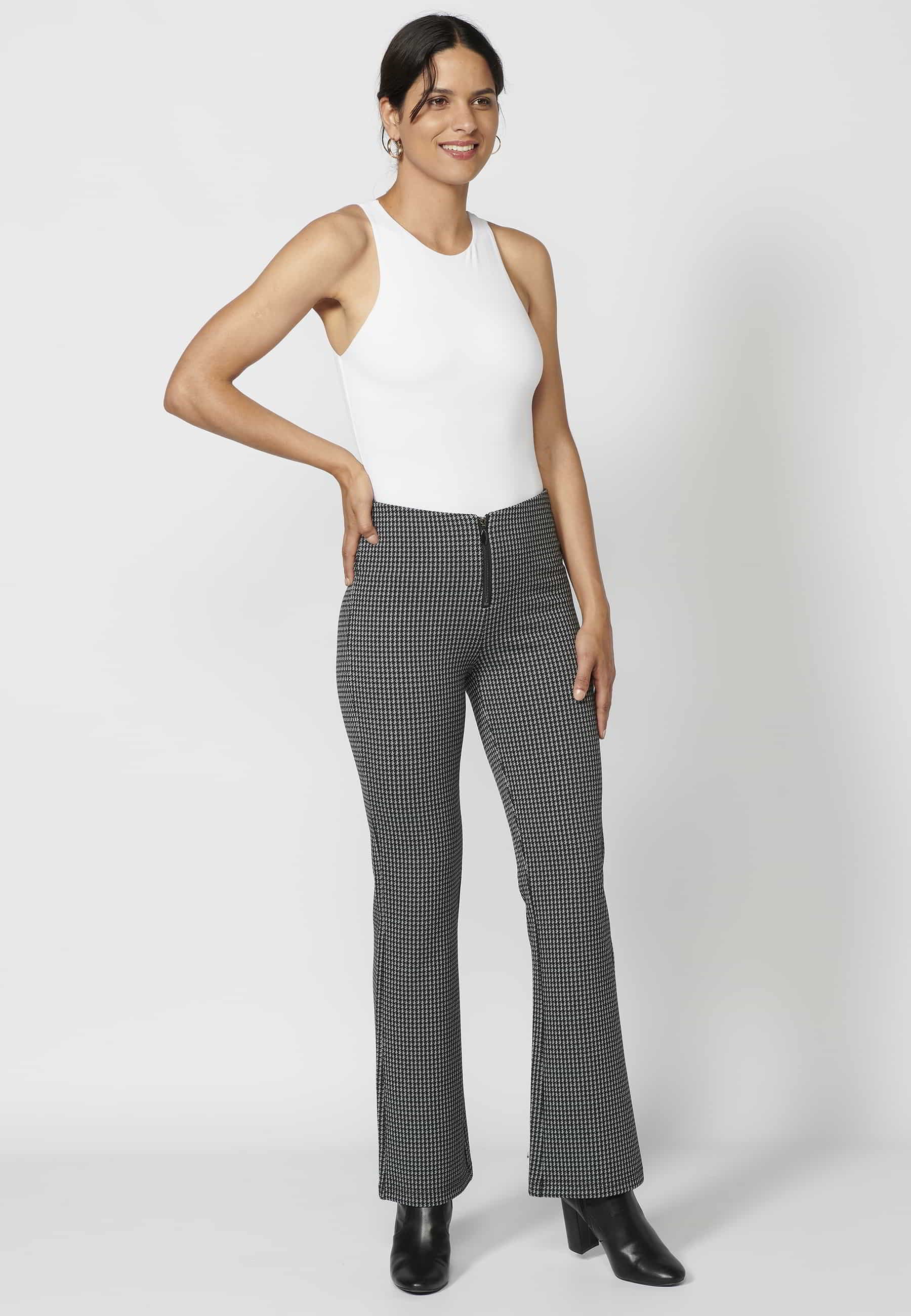 Black long bell-shaped legging pants for Woman