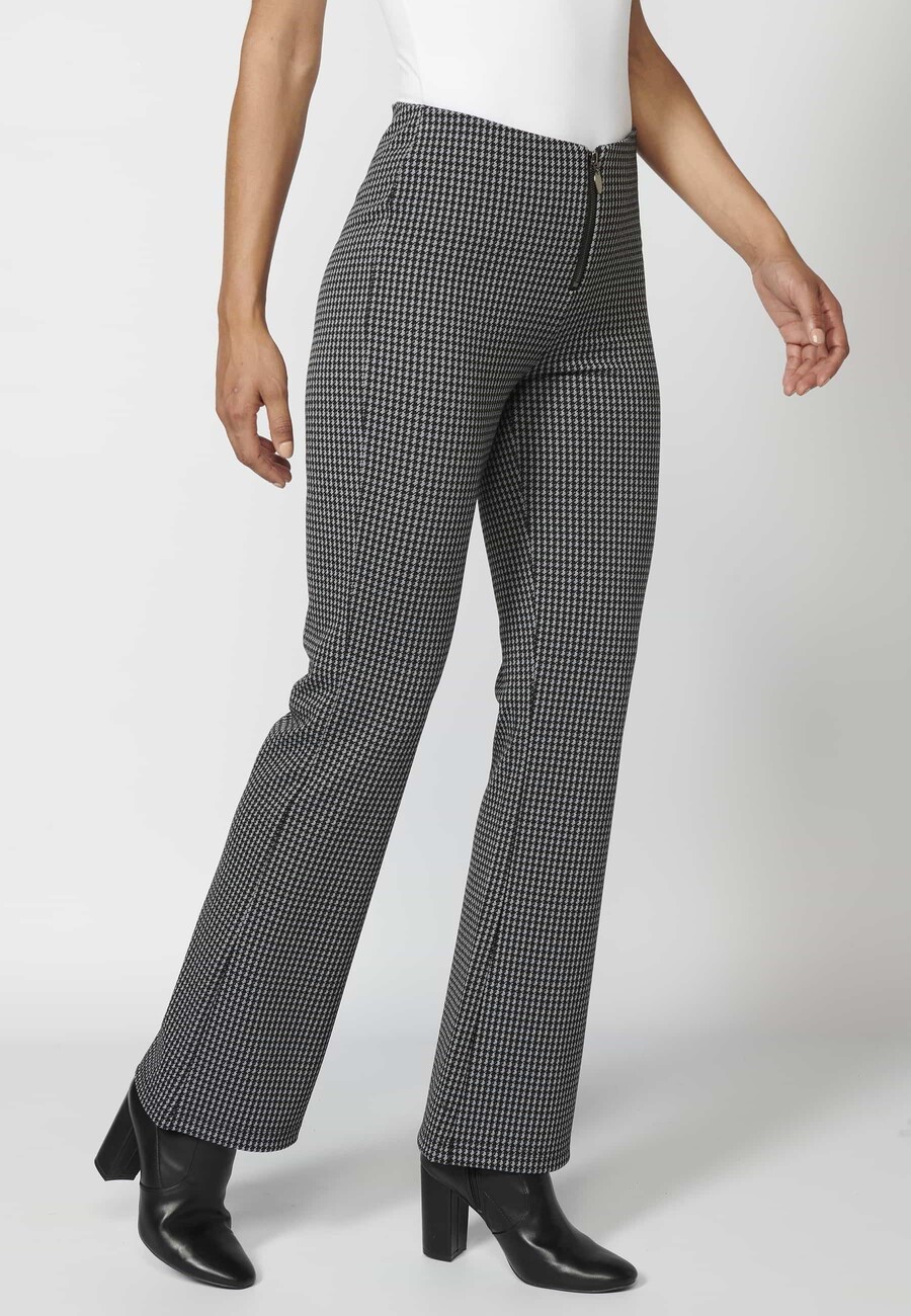 Black long bell-shaped legging pants for Woman 7