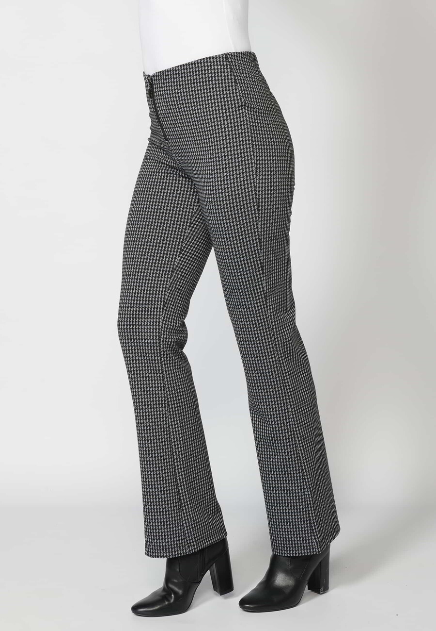 Black long bell-shaped legging pants for Woman 5