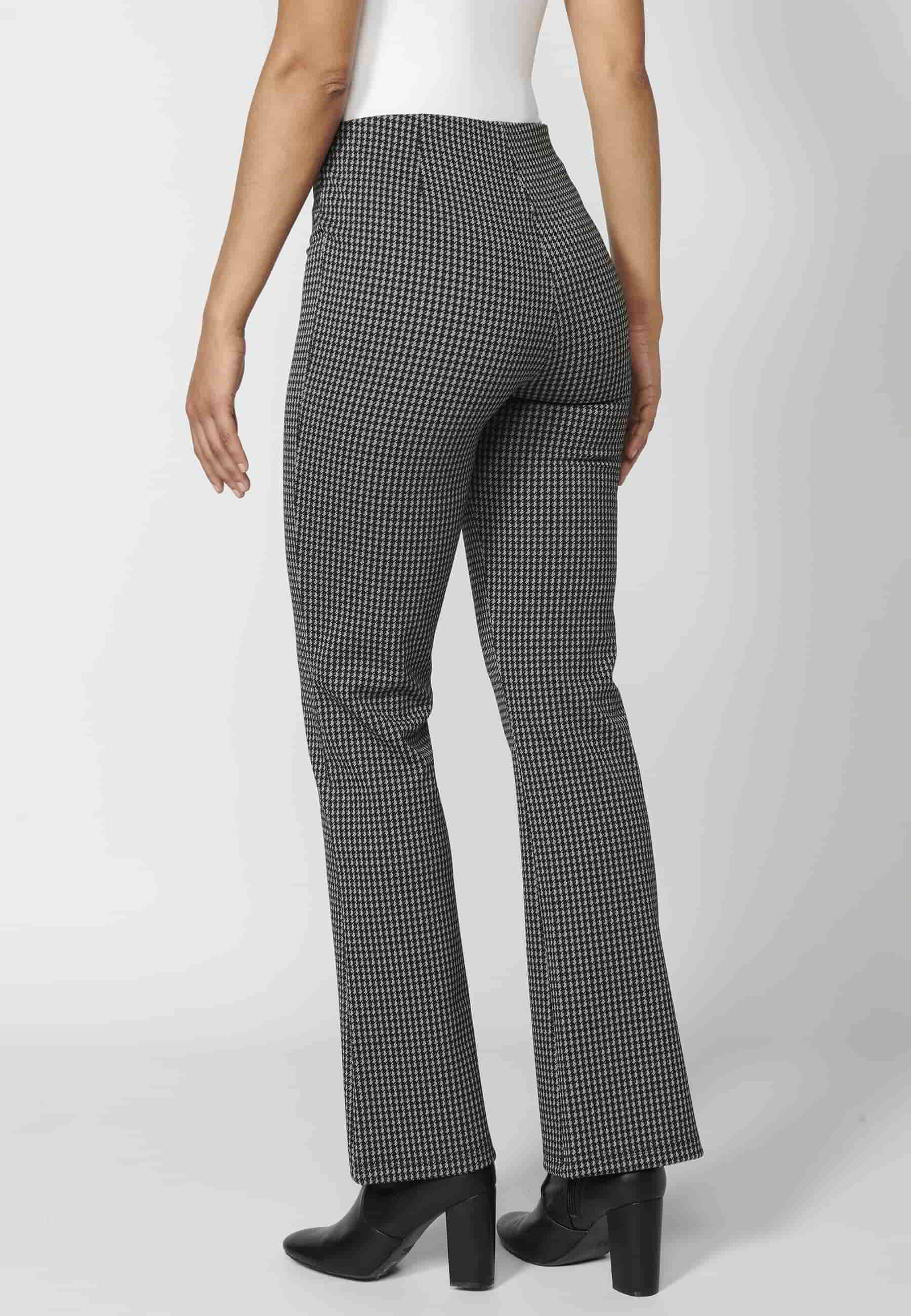 Black long bell-shaped legging pants for Woman