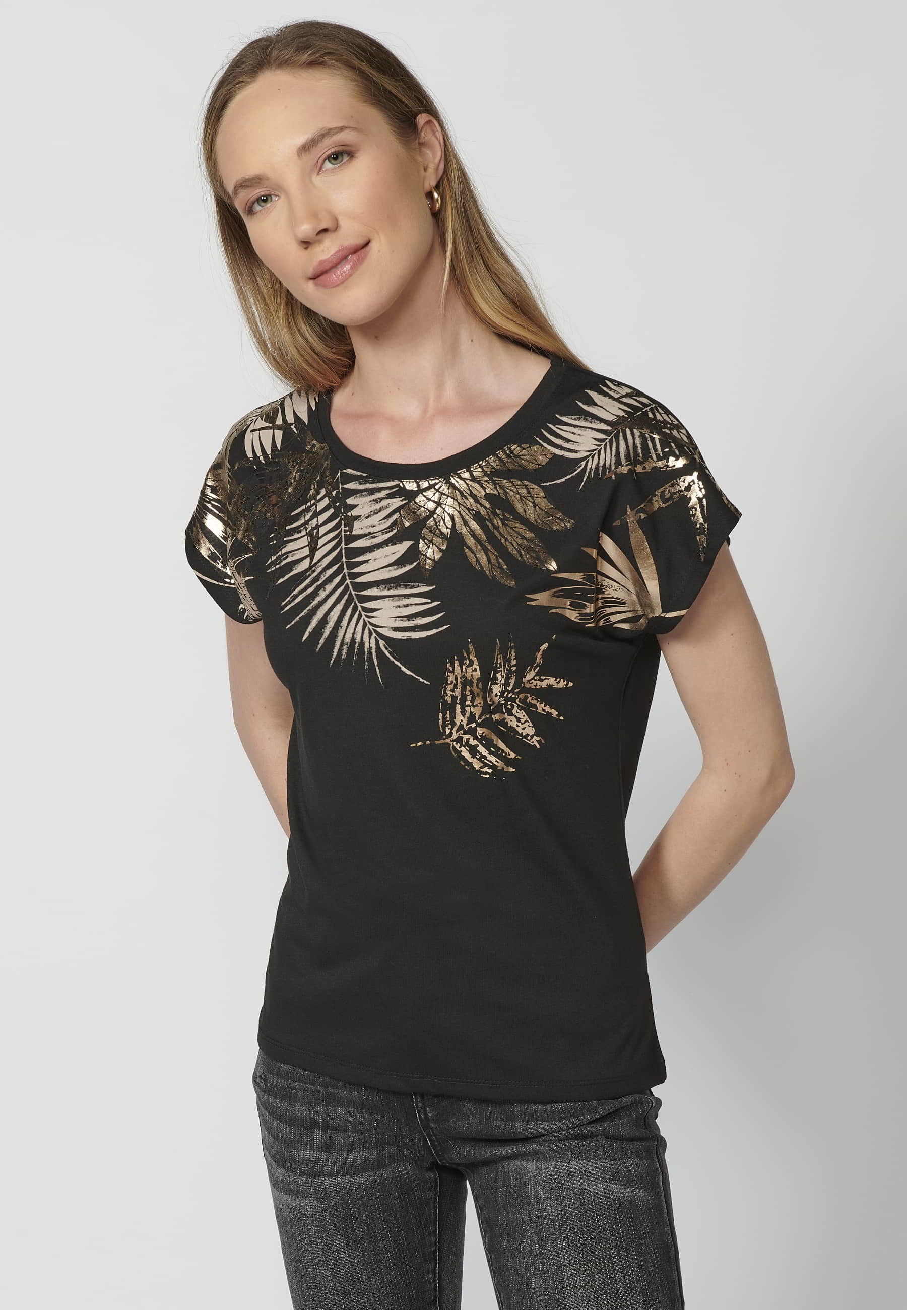 Camiseta estampada manga corta mujer. 100% natural - Fieito