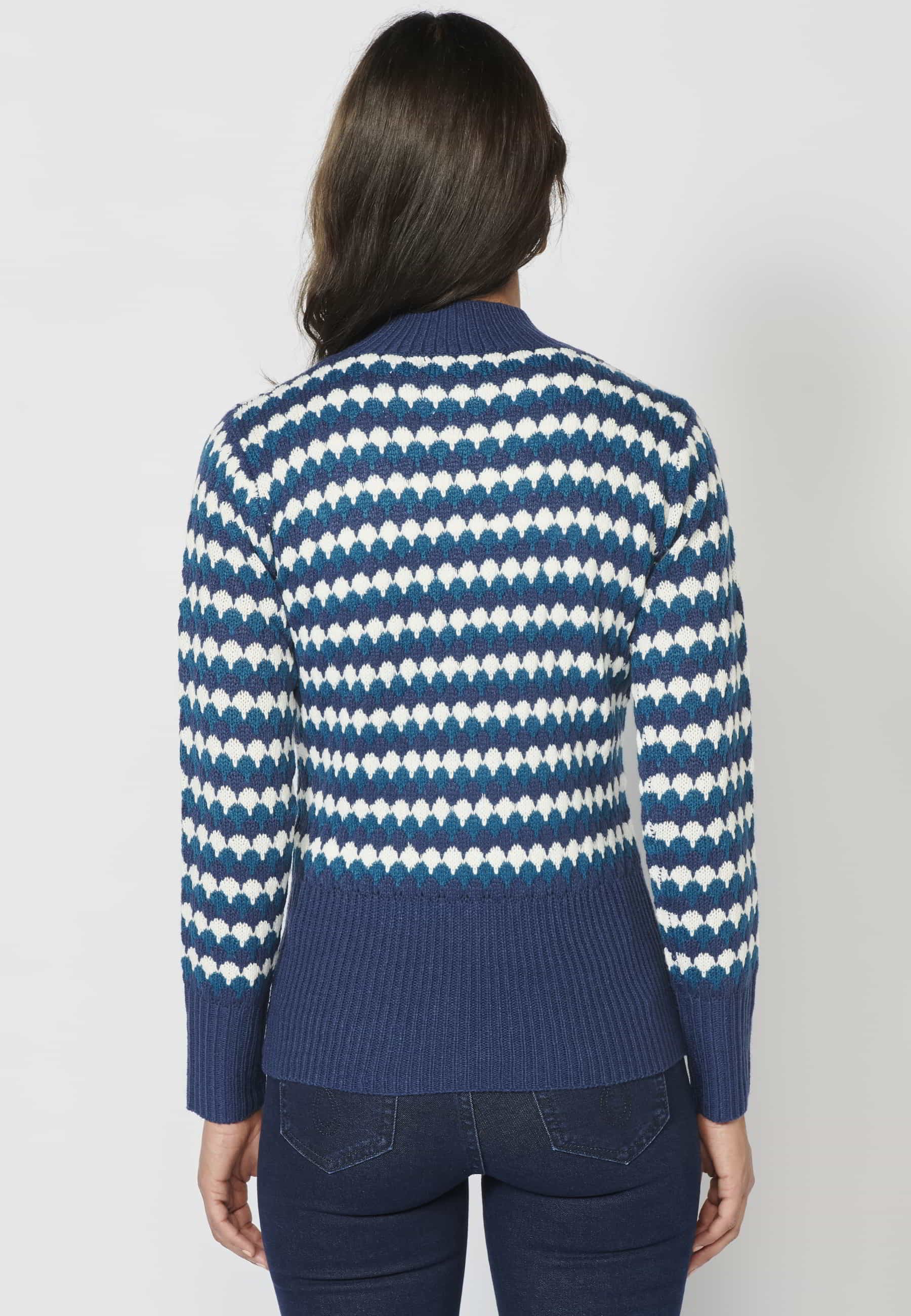 Jersei de màniga llarga a ratlles color Cobalt per a Dona