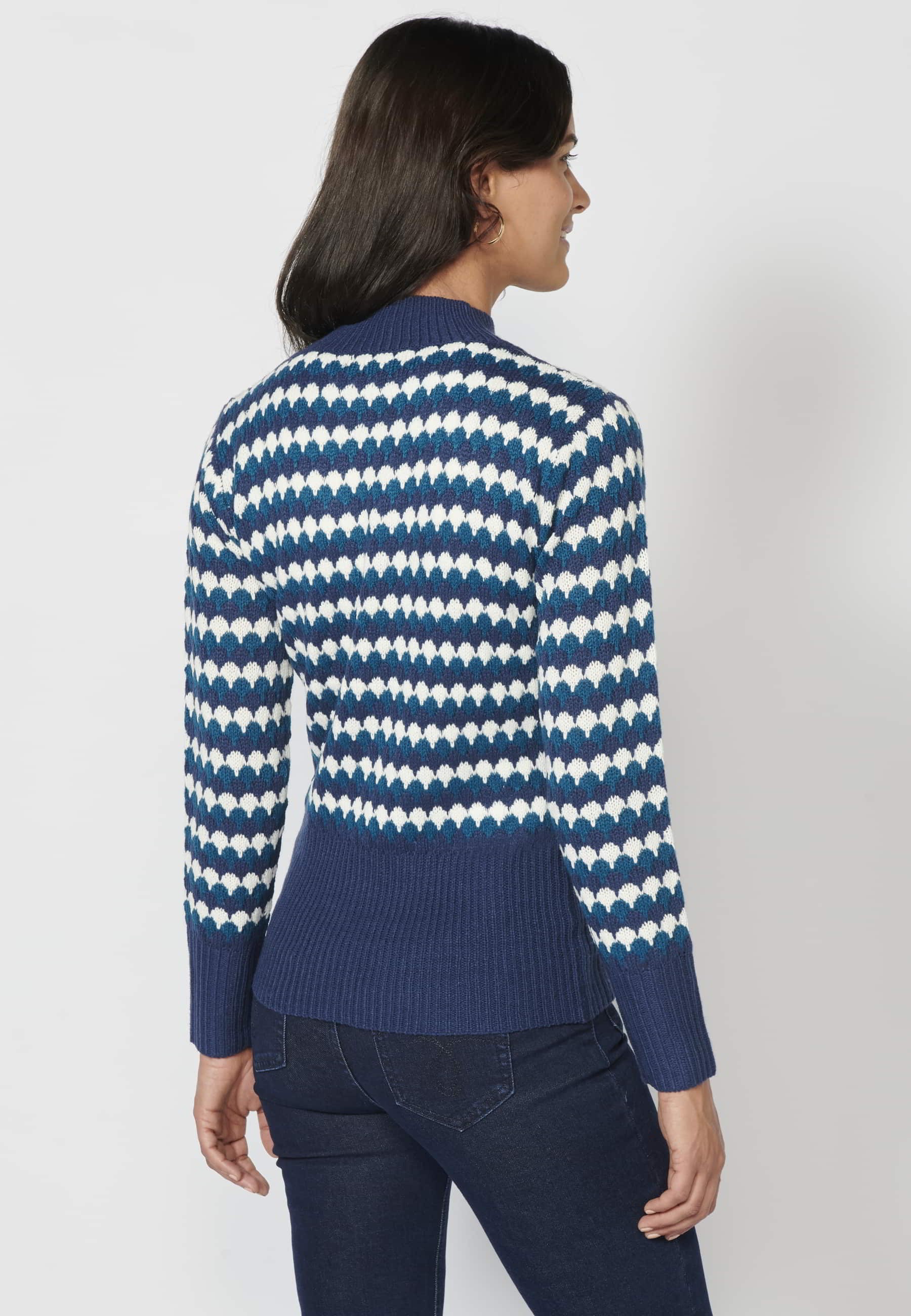 Jersei de màniga llarga a ratlles color Cobalt per a Dona
