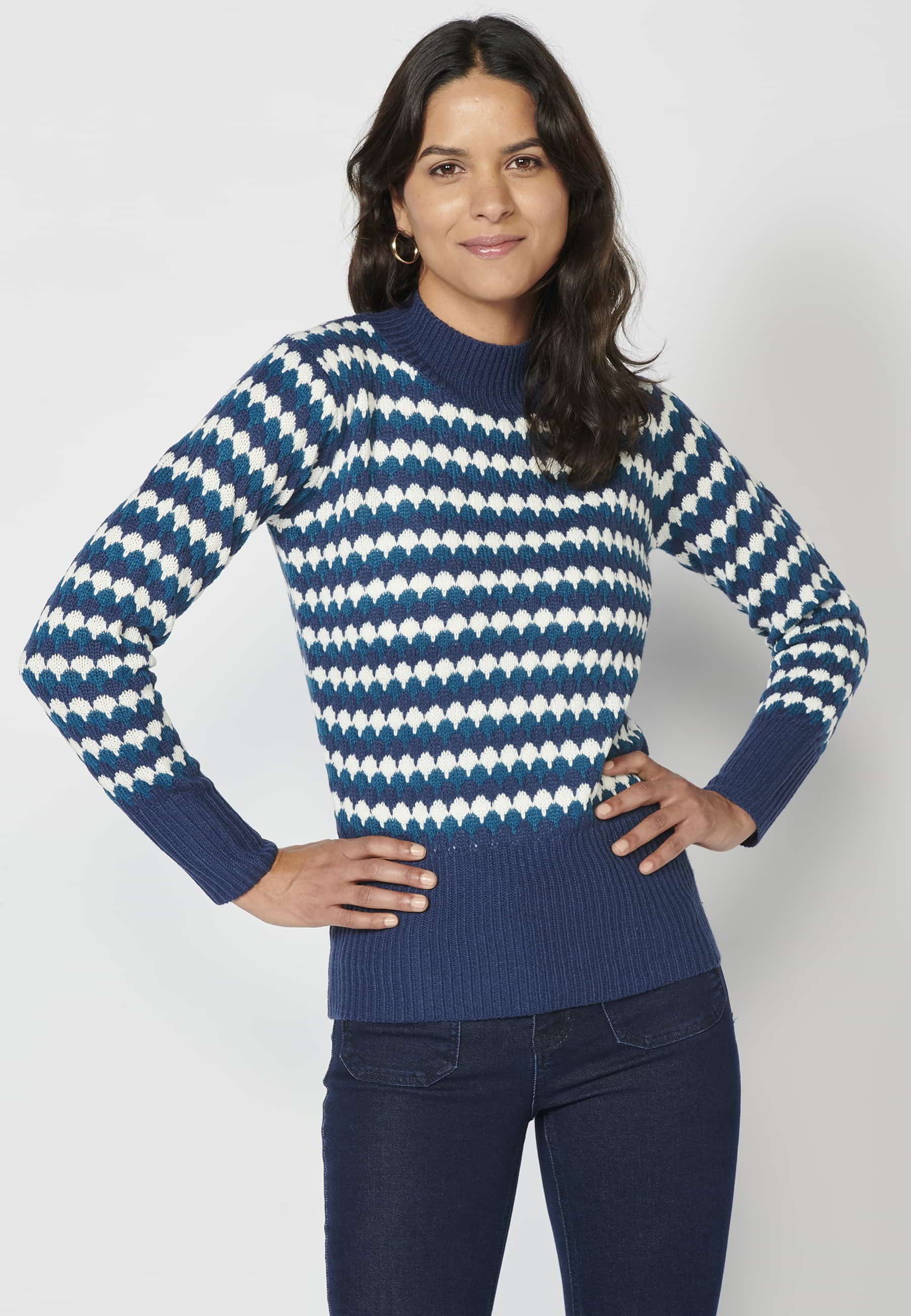 Jersei de màniga llarga a ratlles color Cobalt per a Dona
