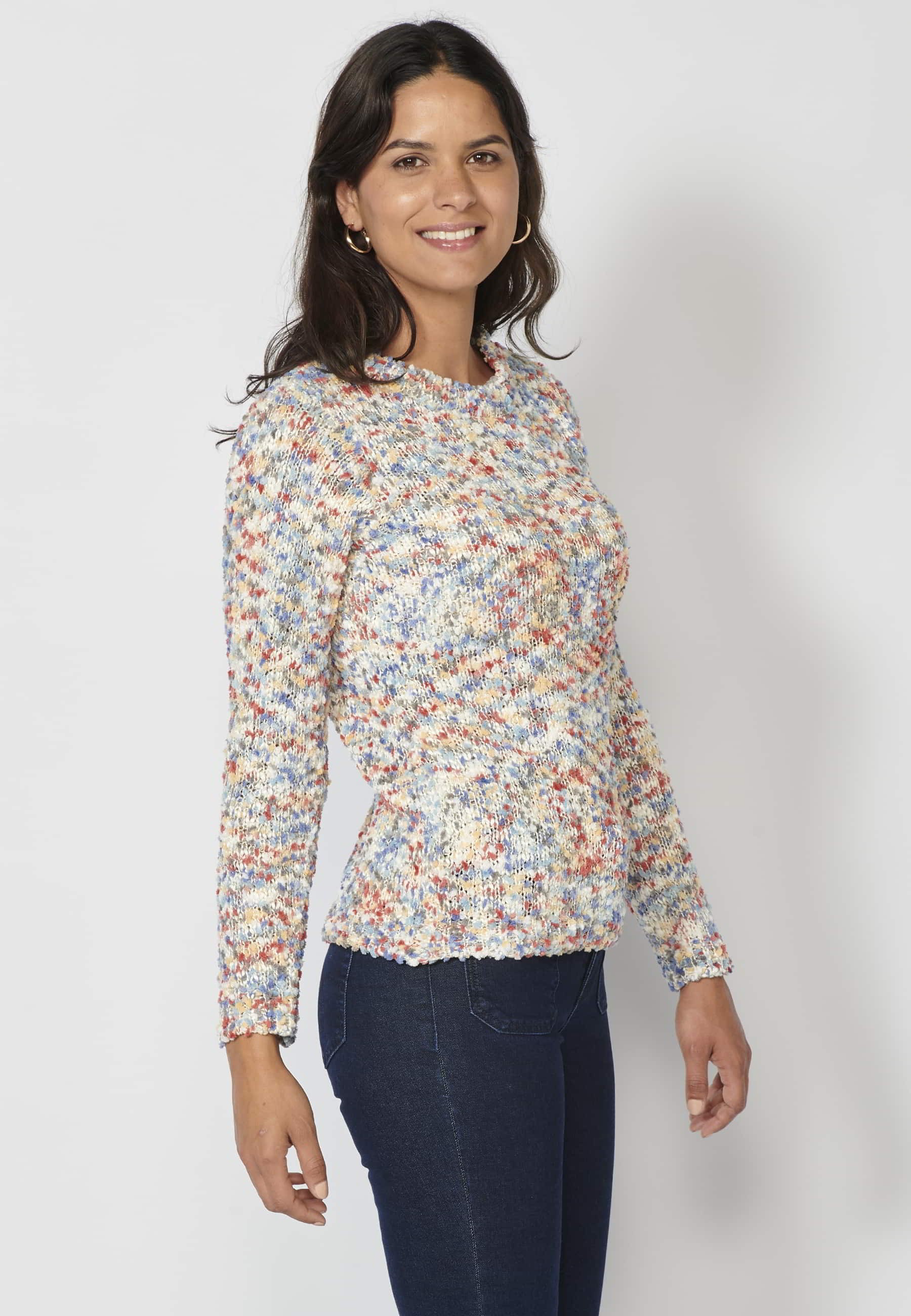 Jersey de manga larga jaspeado color multicolor para mujer | Moda Actual