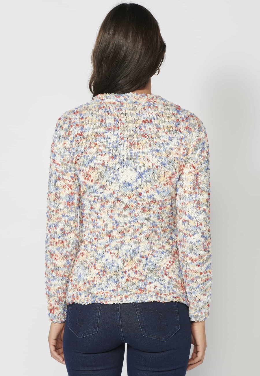 Jersey de manga larga jaspeado color multicolor para mujer | Moda Actual 8