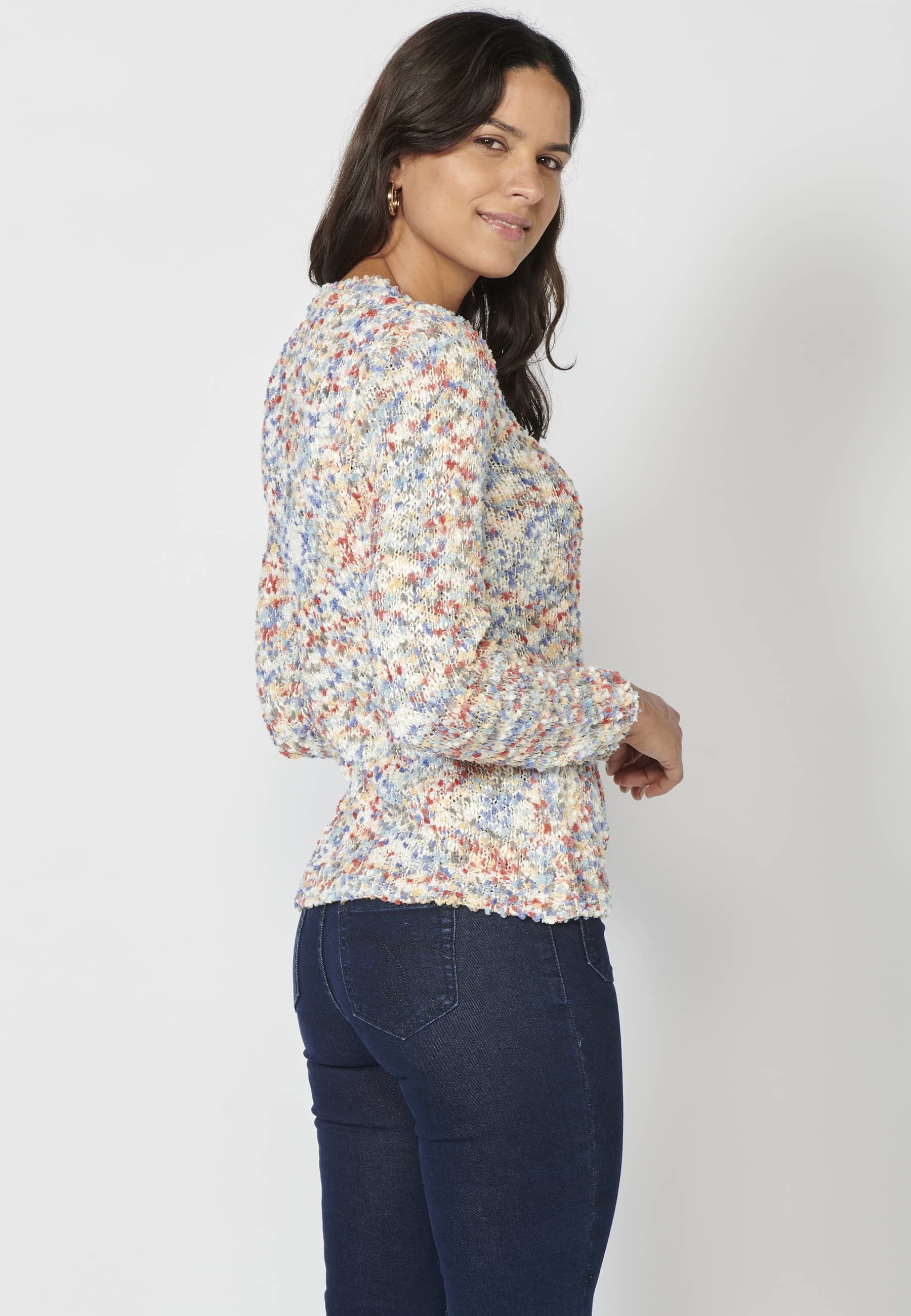 Jersey de manga larga jaspeado color multicolor para mujer | Moda Actual