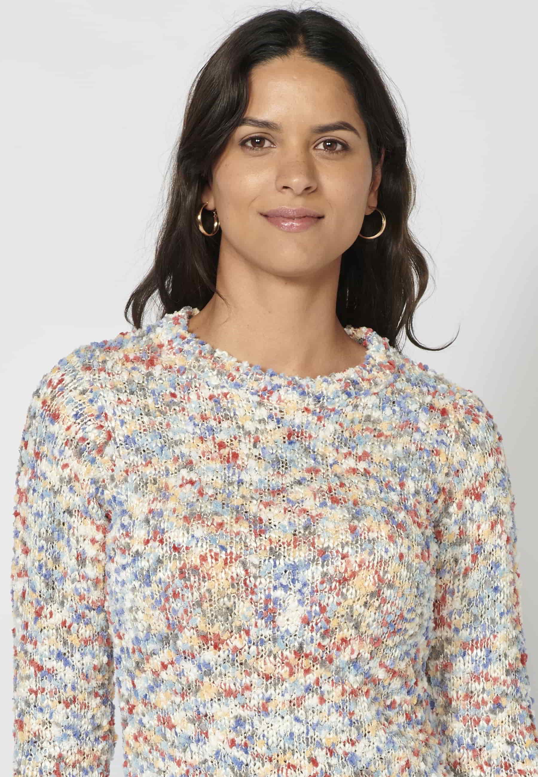 Jersey de manga larga jaspeado color multicolor para mujer | Moda Actual