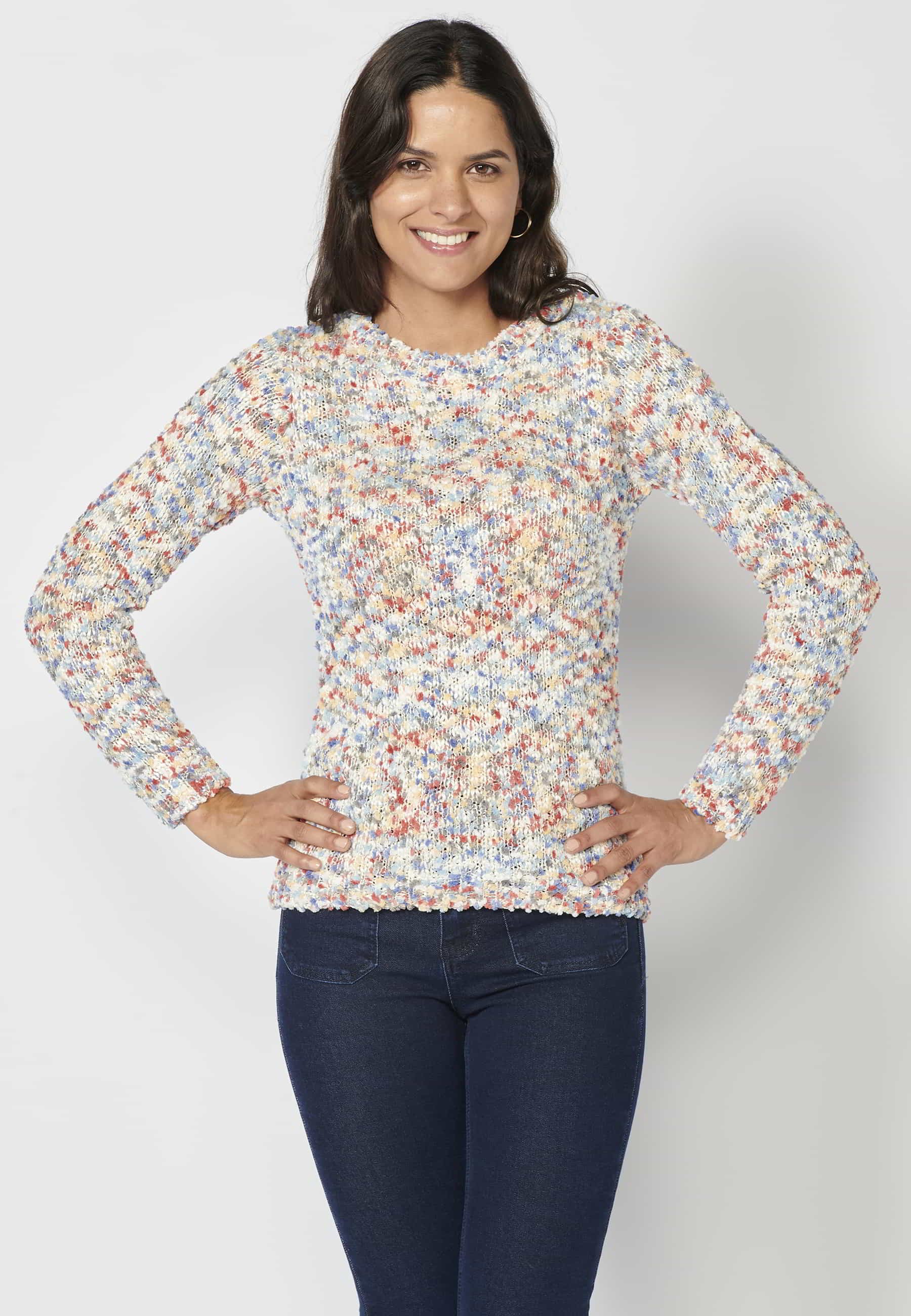 Jersey de manga larga jaspeado color multicolor para mujer | Moda Actual