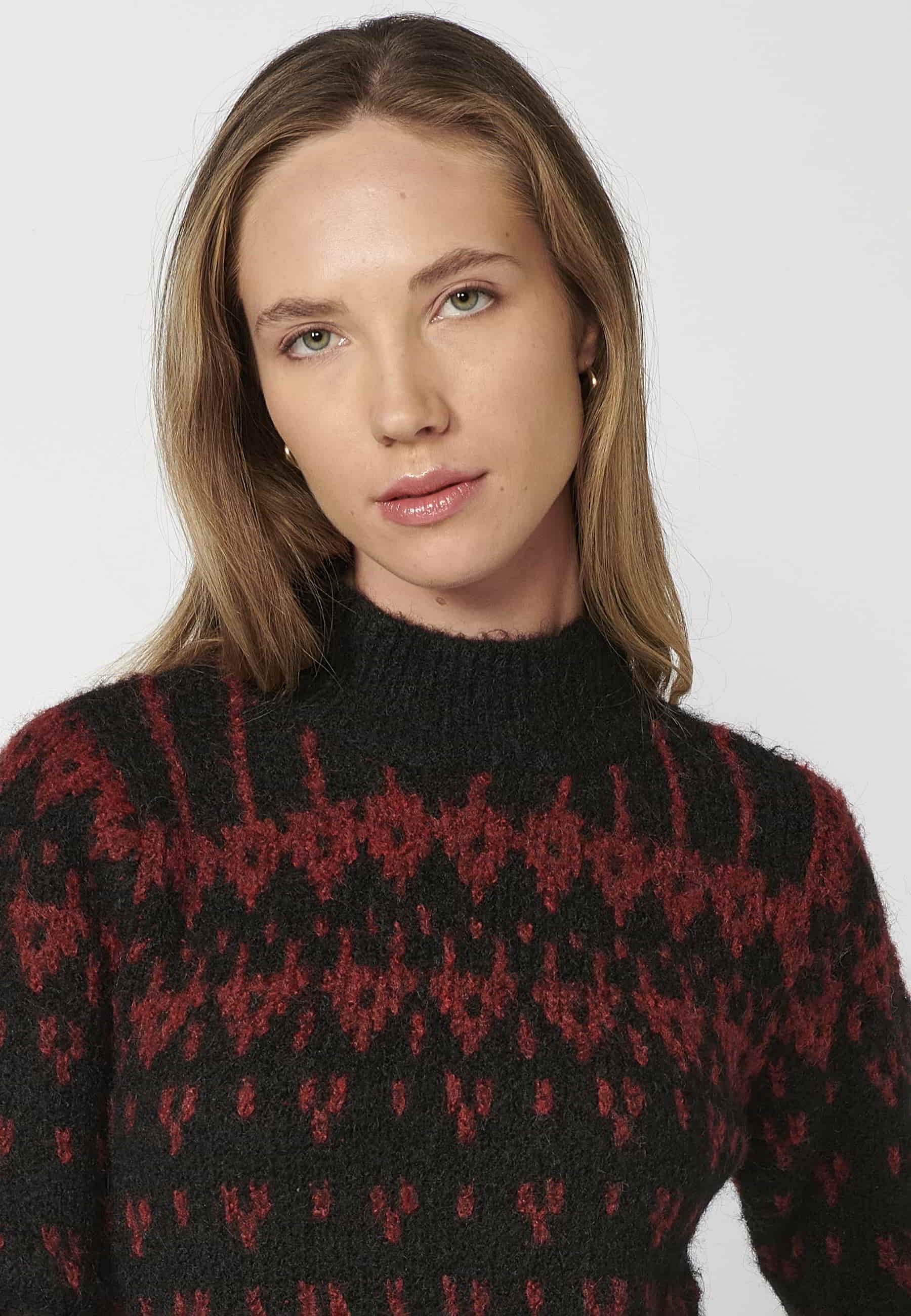 Jersey de punto manga larga y cuello redondo color negro para mujer | Moda Actual 6