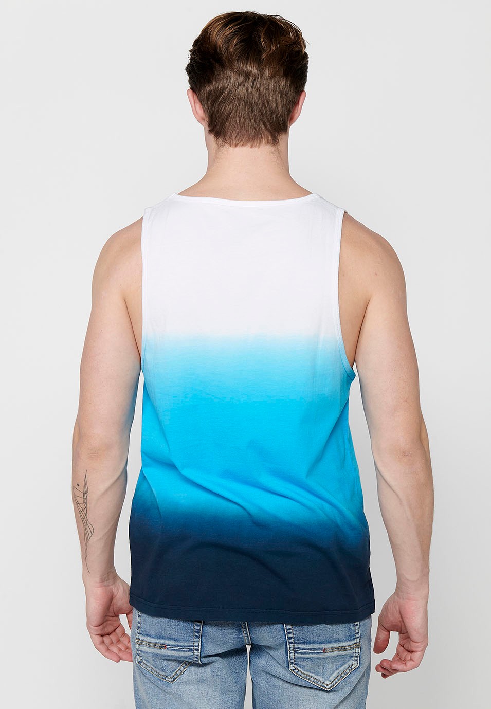 Ärmelloses Herren-Tanktop aus Baumwolle mit buntem Farbverlauf