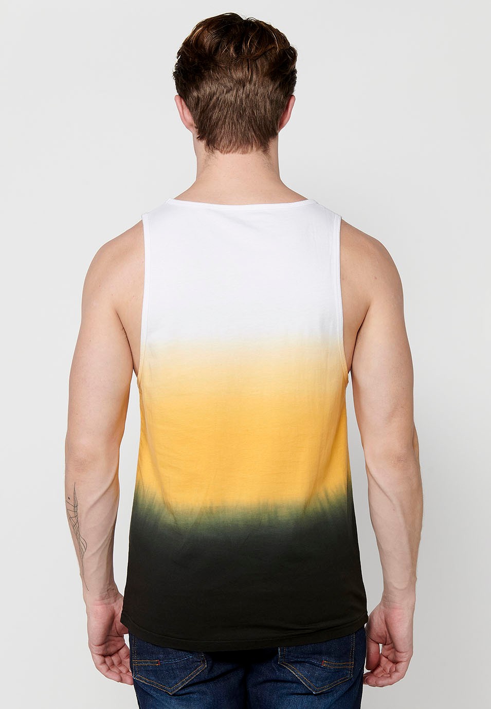 Ärmelloses Herren-Tanktop aus Baumwolle mit buntem Farbverlauf