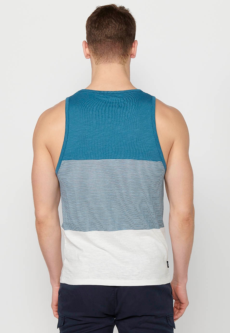 Tanktop, mehrfarbig blau gestreift, für Herren