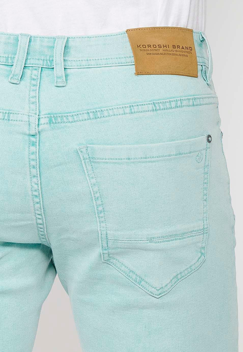 Shorts mit Umschlagverschluss, Frontreißverschluss und Knopfverschluss sowie fünf Taschen, eine blaue Tasche für Herren 9