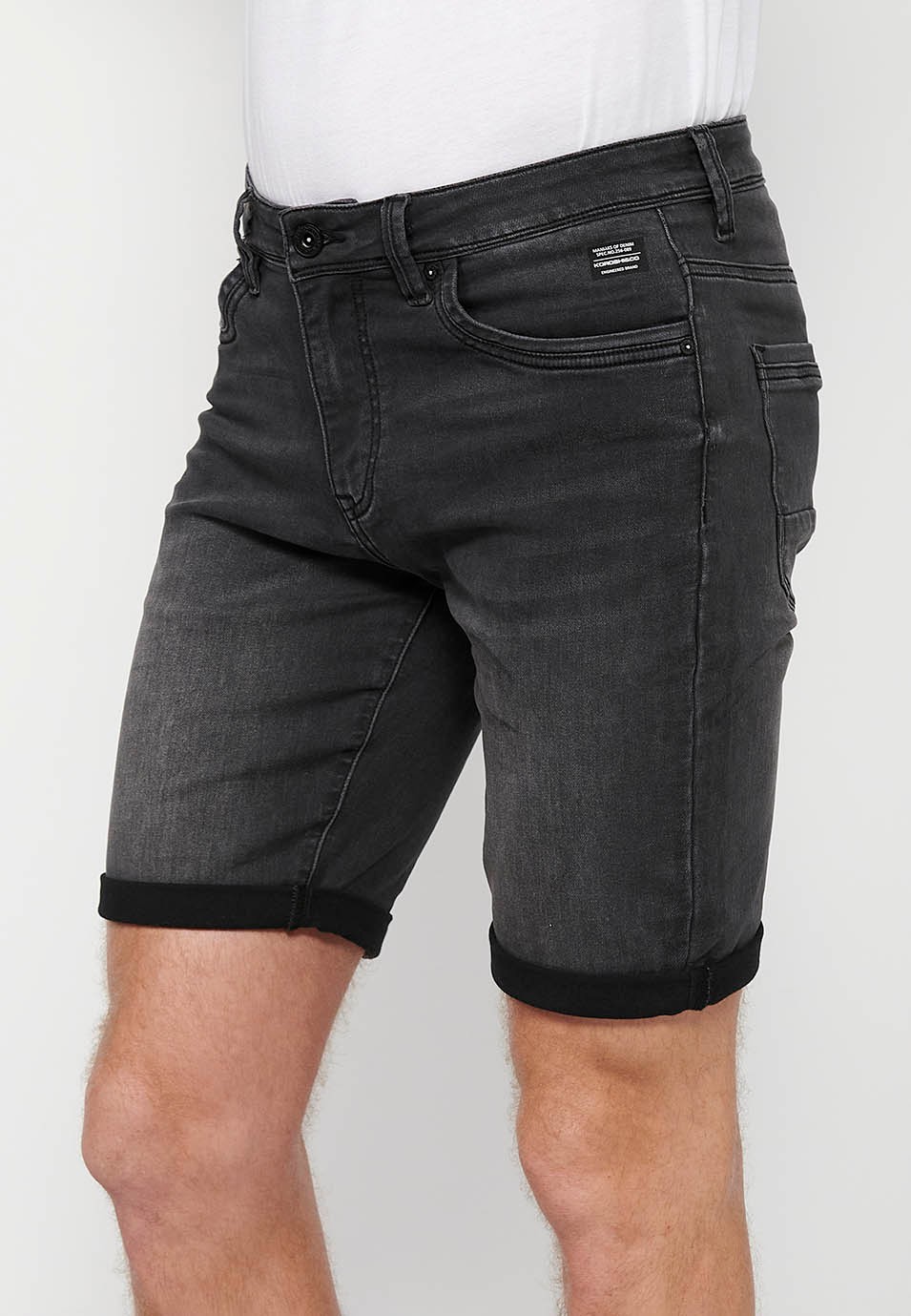 Shorts with turn-up finish with front closure with zipper and button in Black for Men 4