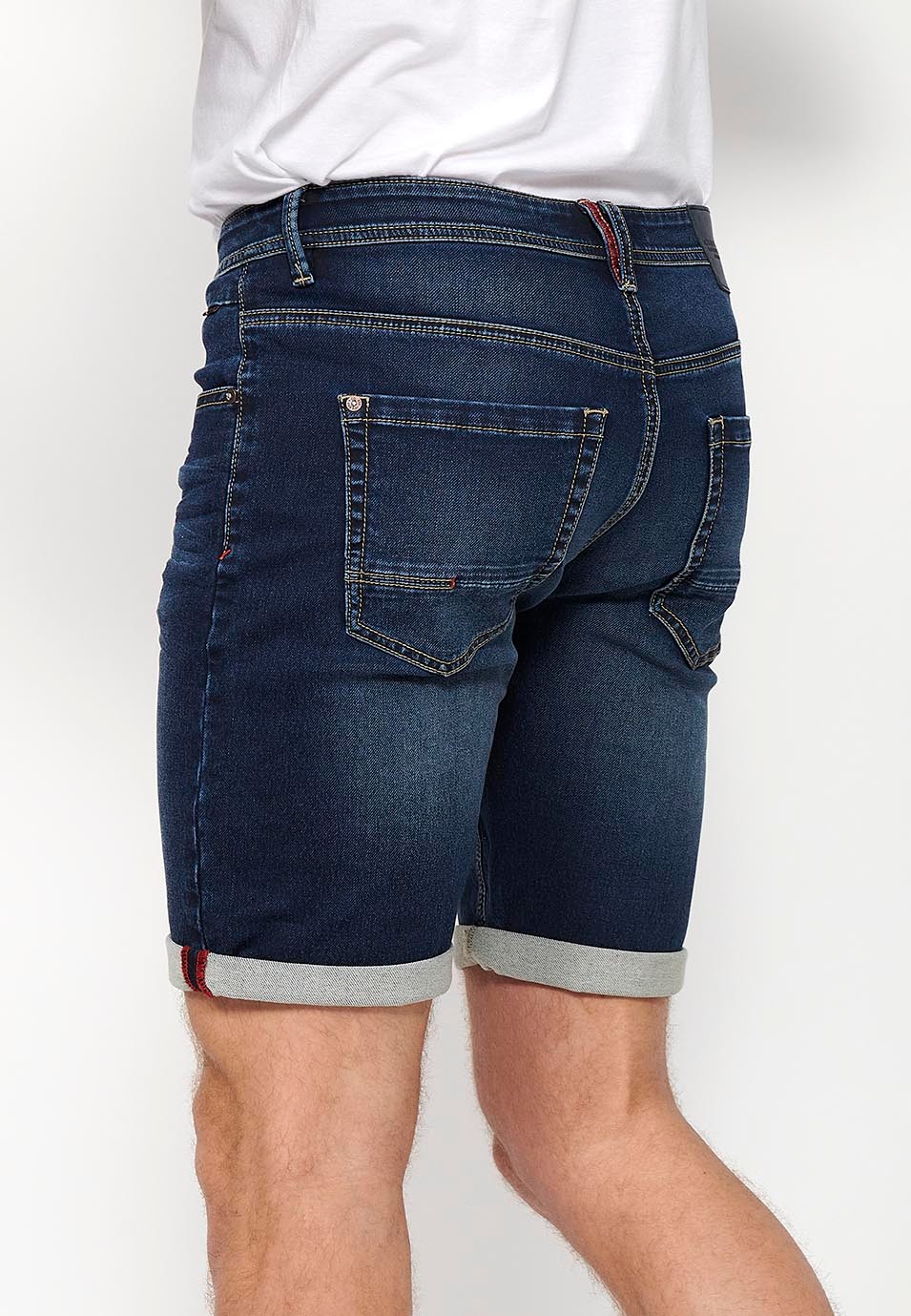 Shorts with turn-up finish with front closure with zipper and button in Blue for Men 5