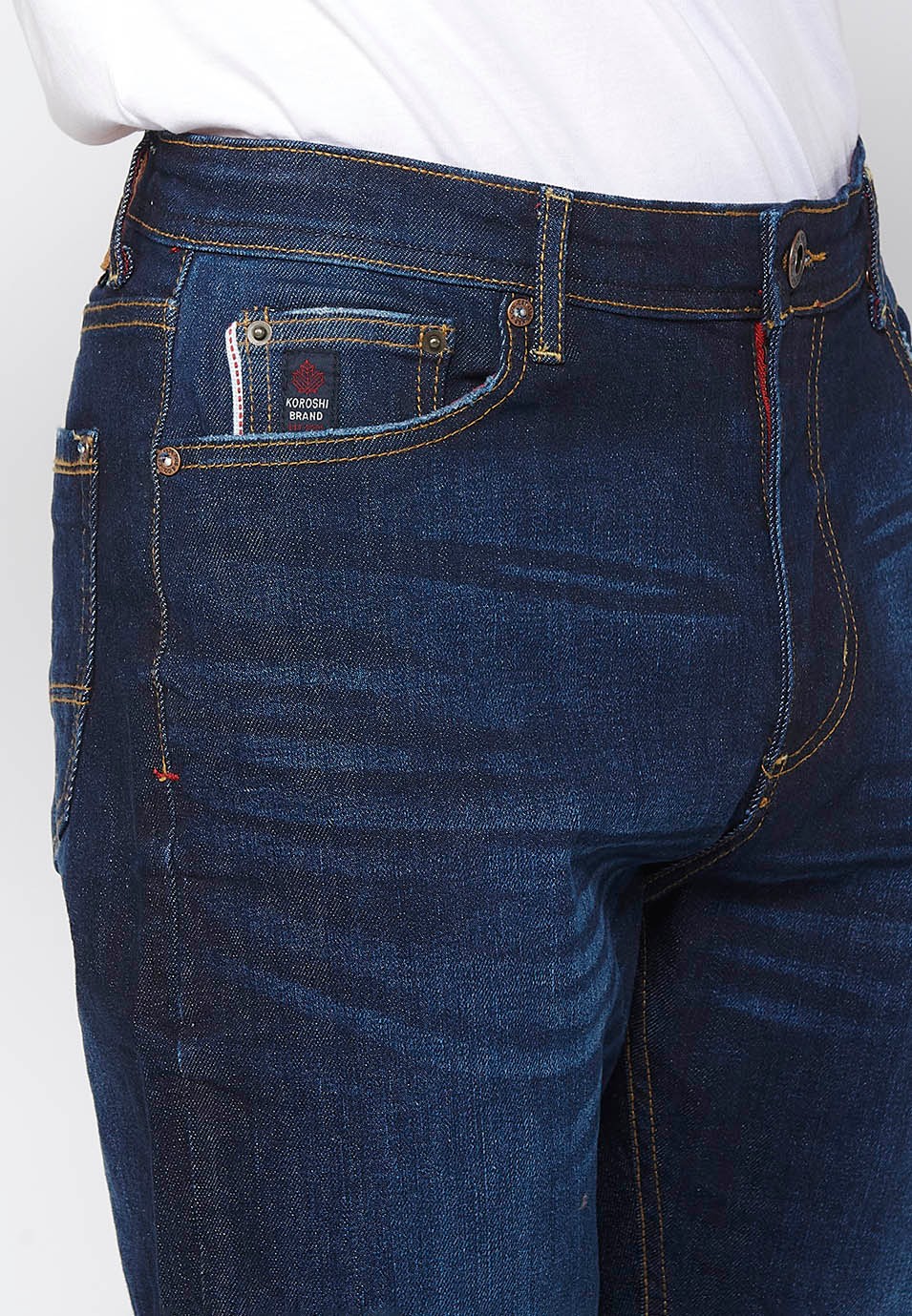 Pantalons denim Straigth comfort fit amb tancament davanter amb cremallera color Blau per a Home